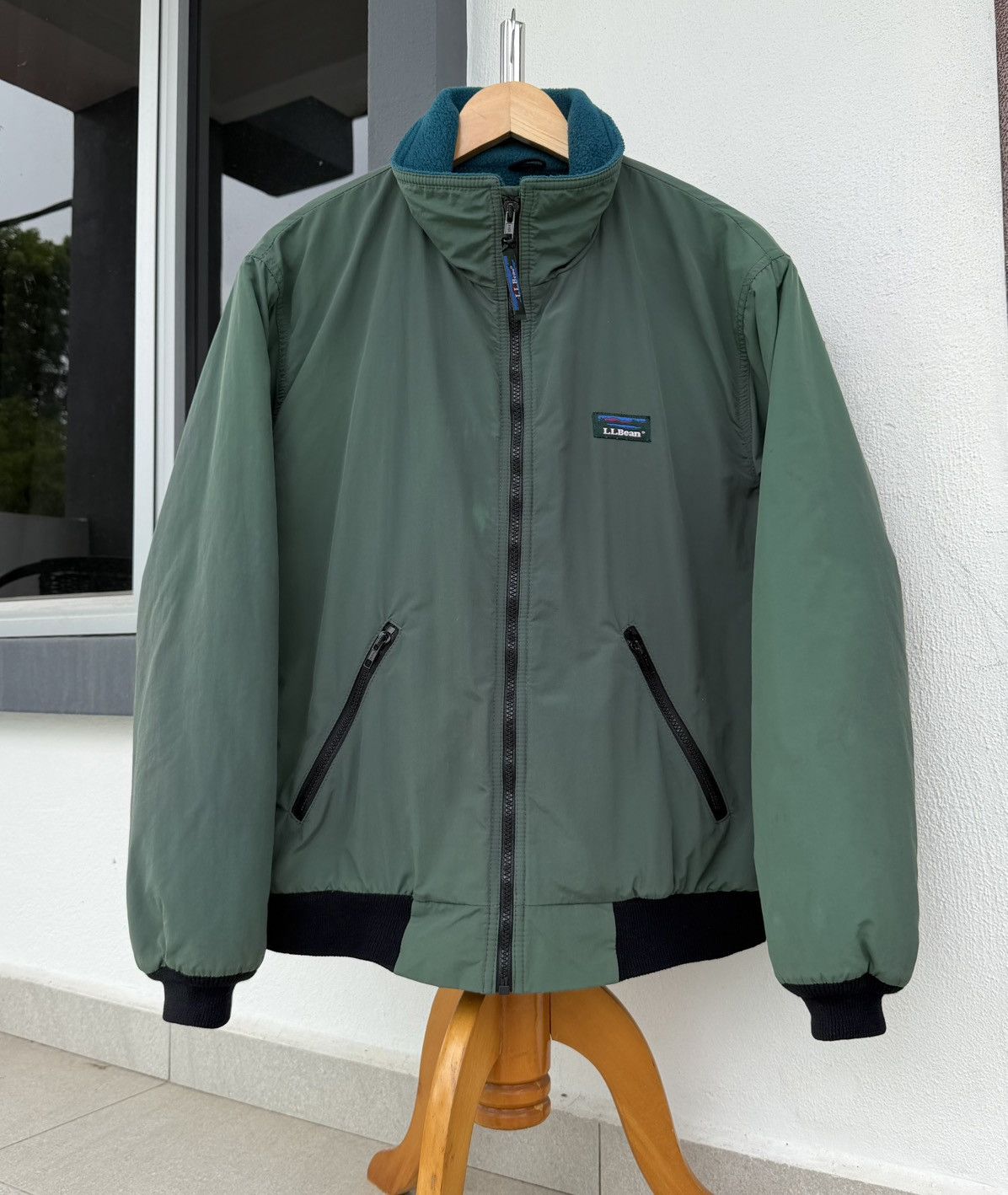 L.L. Bean Vintage L.L.Bean Warm Up Jacket Green Fleece Lined Outdoor Size US M / EU 48-50 / 2 - 2 Thumbnail