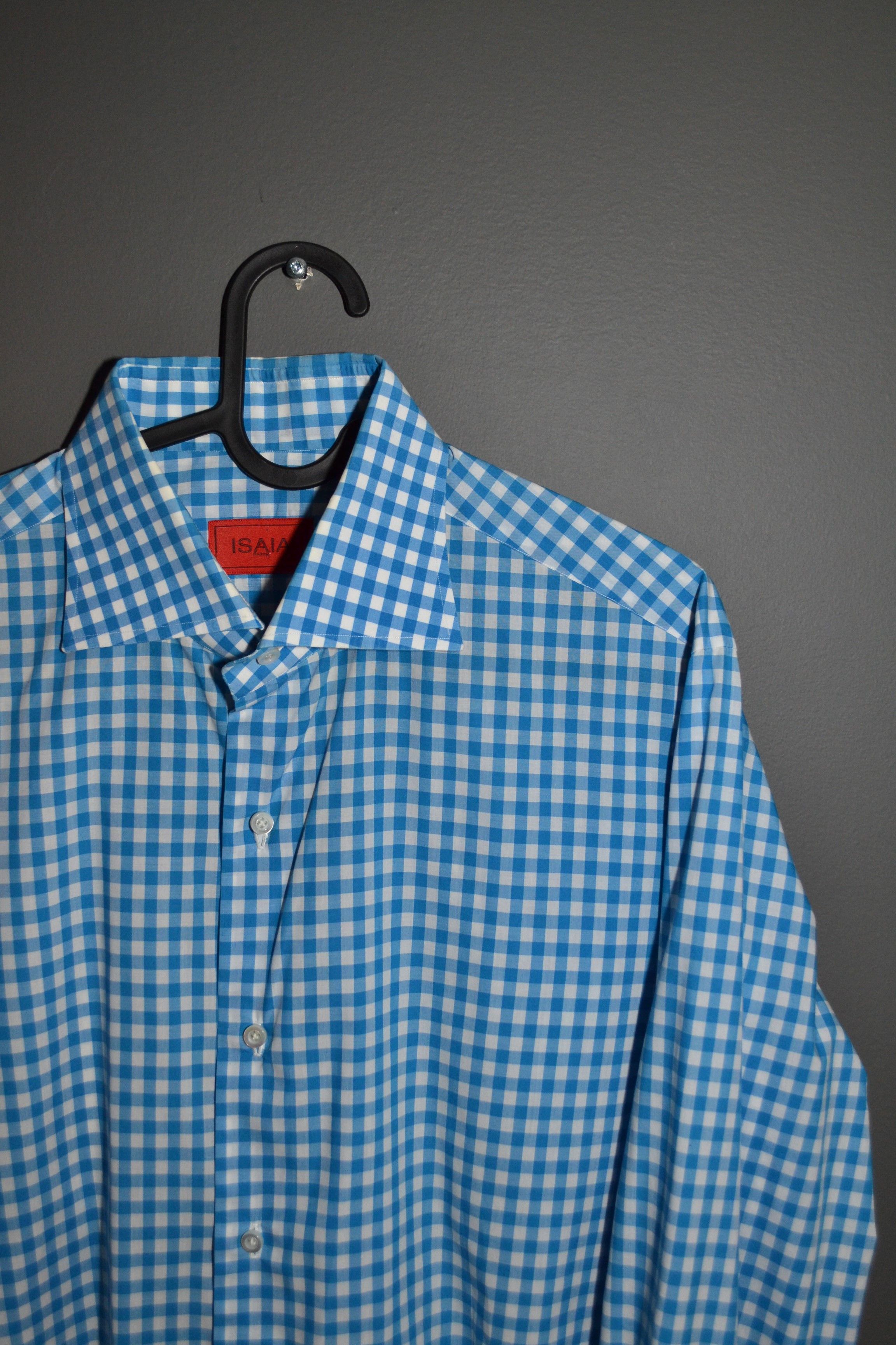Isaia Isaia Napoli Checkered Shirt L Size US L / EU 52-54 / 3 - 1 Thumbnail