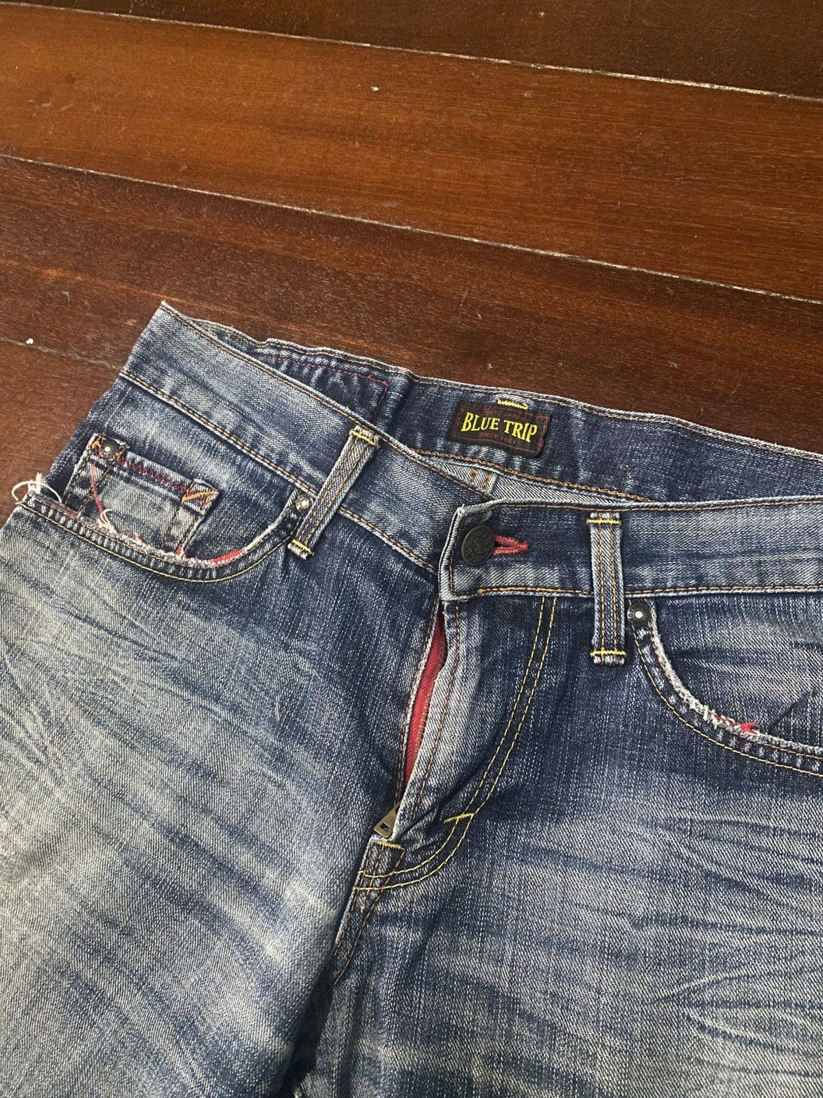Edwin Flare Edwin blue trip Mudwash Rusty Distress Jean Size US 33 - 6 Thumbnail