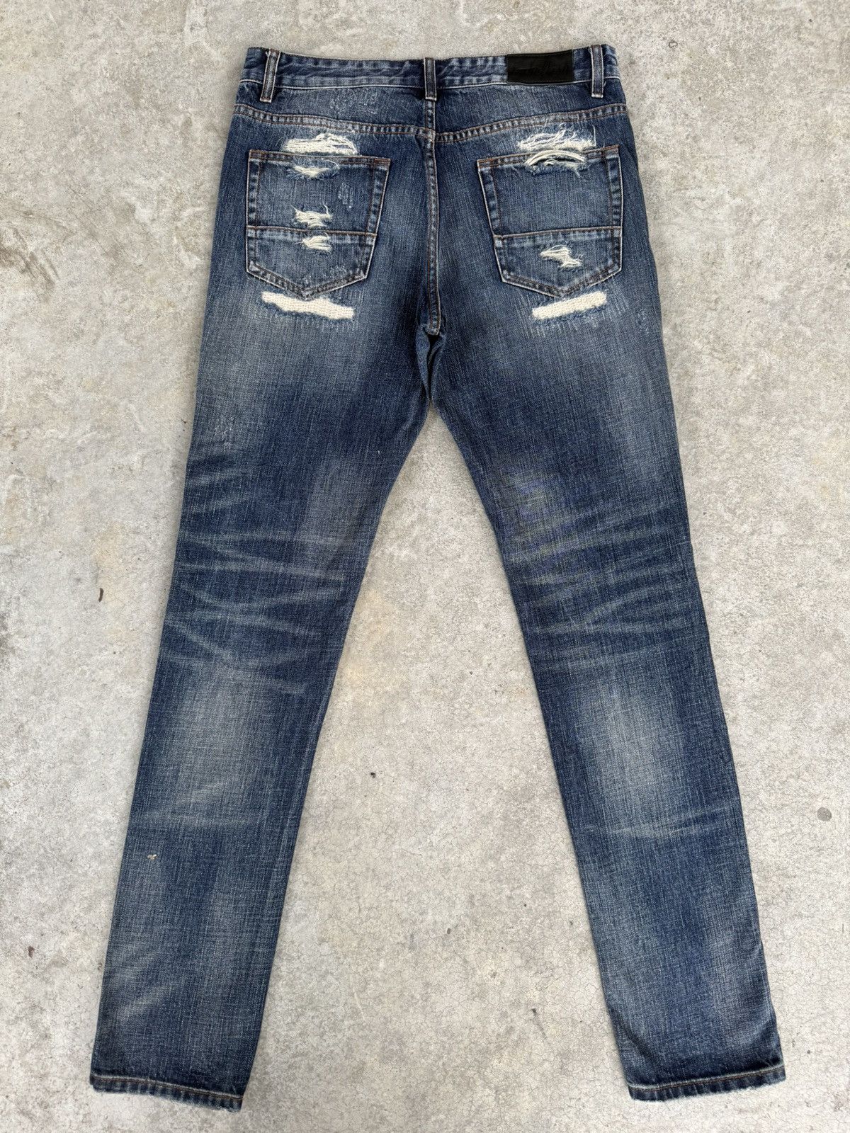 Japanese Embellish Boro Patchwork Distressed Slim Jeans