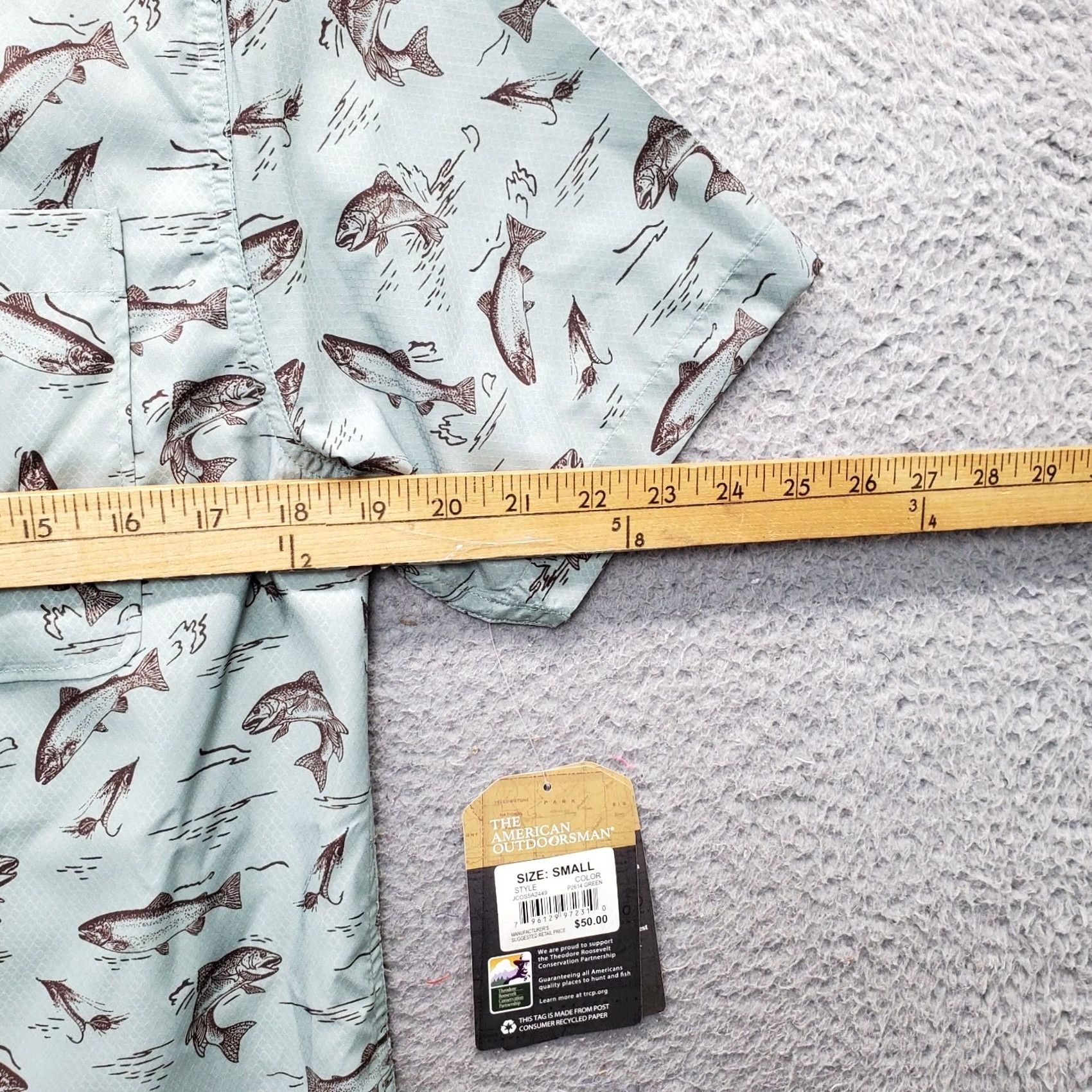 Vintage American Outdoorsman Fishing Shirt Mens Small Multi Fish Print Collar Button Down Sunday? Size US S / EU 44-46 / 1 - 4 Thumbnail