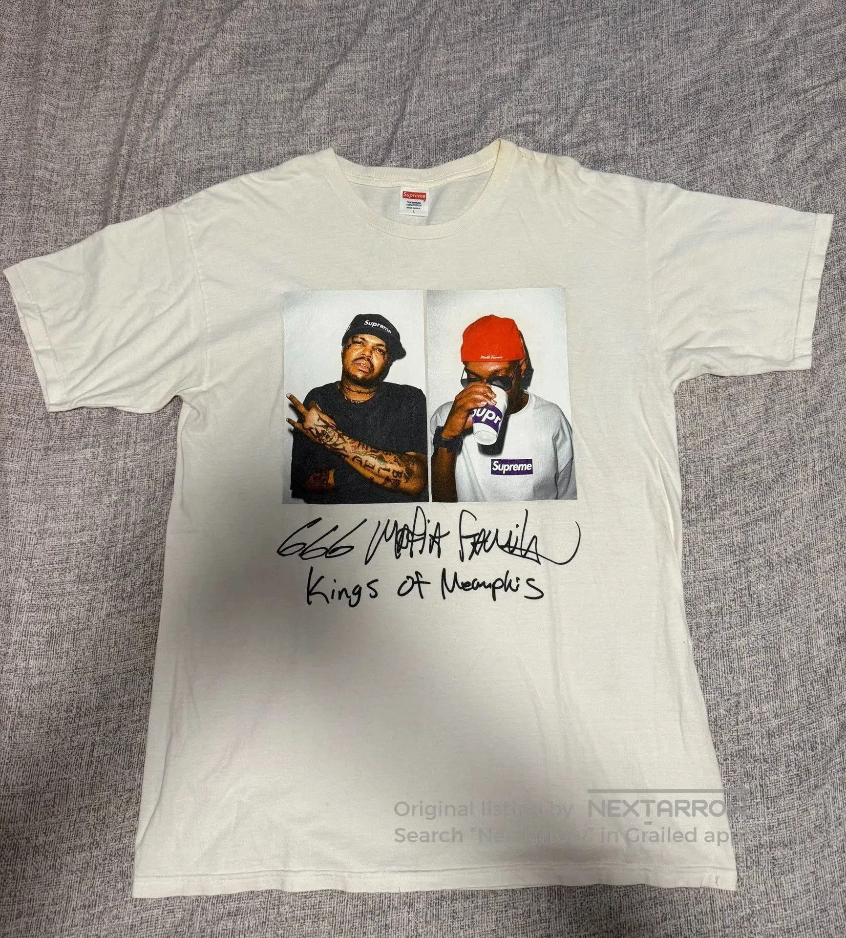 Supreme White Graphic Print "Kings of Memphis" Short Sleeve T. Size US L / EU 52-54 / 3 - 1 Thumbnail