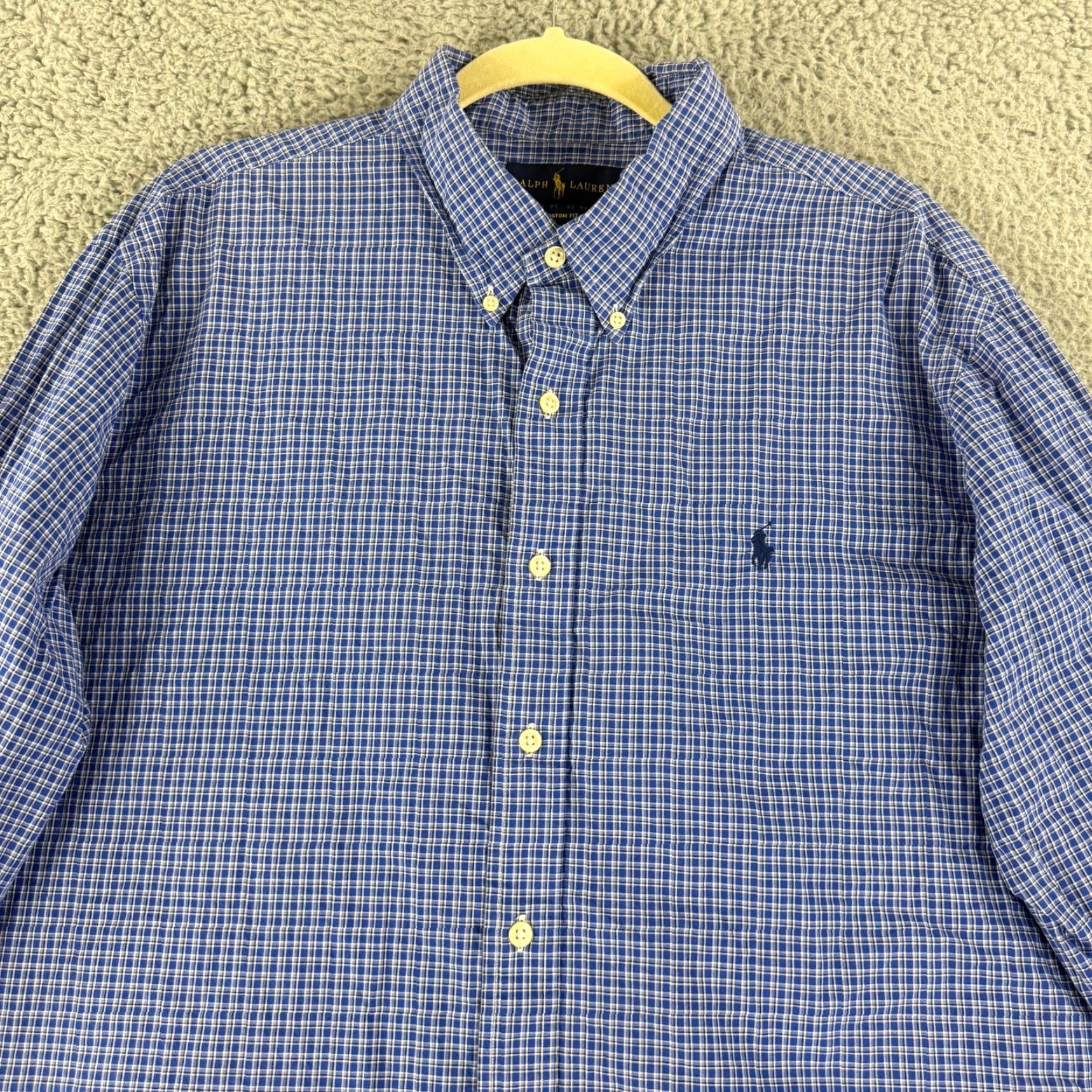 Ralph Lauren Ralph Lauren Button-Down Shirt Mens XXL Blue Plaid Long Sleeve Classic Fit Size US XXL / EU 58 / 5 - 2 Thumbnail