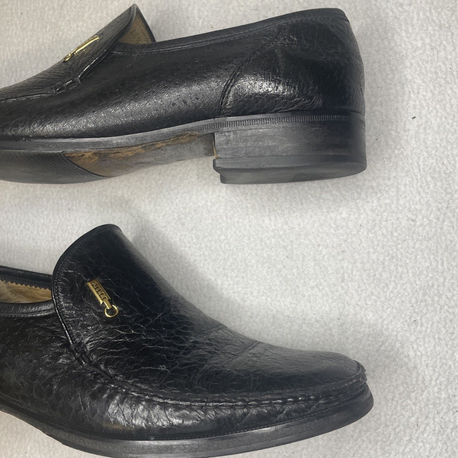 Zilli Authentic ZILLI Handmade Italian Black Leather Loafers Size US 11 / EU 44 - 4 Thumbnail