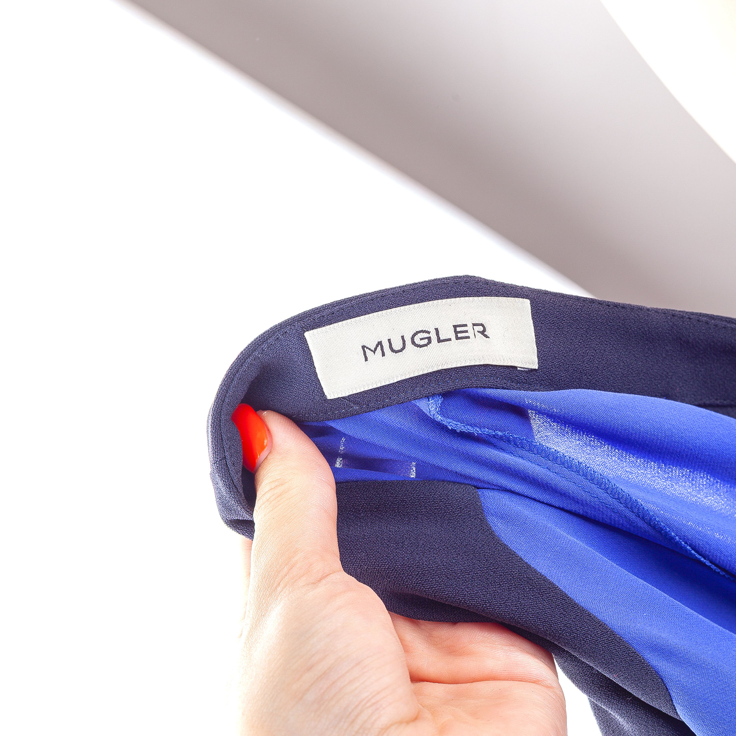 Mugler Thierry Mugler Blue/Black Long Sleeve Shirt (M) Size M / US 6-8 / IT 42-44 - 10 Thumbnail