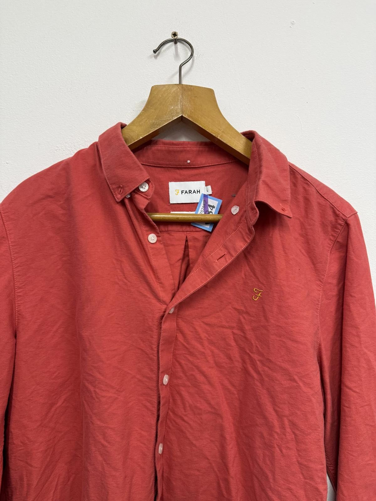 Farah Farah Men's Long Sleeve Button-Up Shirt in Red Size US L / EU 52-54 / 3 - 3 Thumbnail
