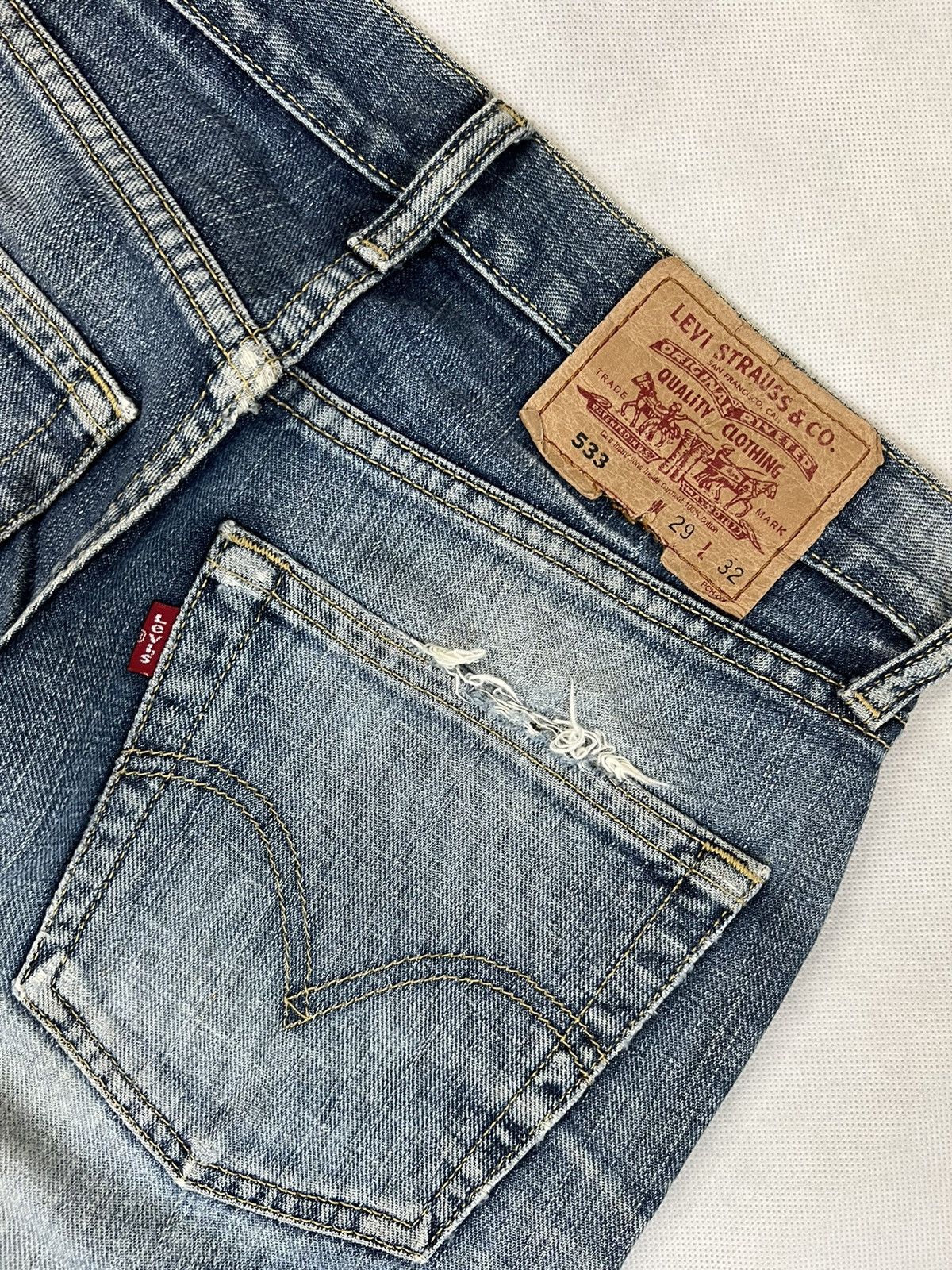 LVC × Levi's Vintage Clothing Vintage 90's Levis Distressed And Aging Karakuri Denim Size US 29 - 6 Thumbnail