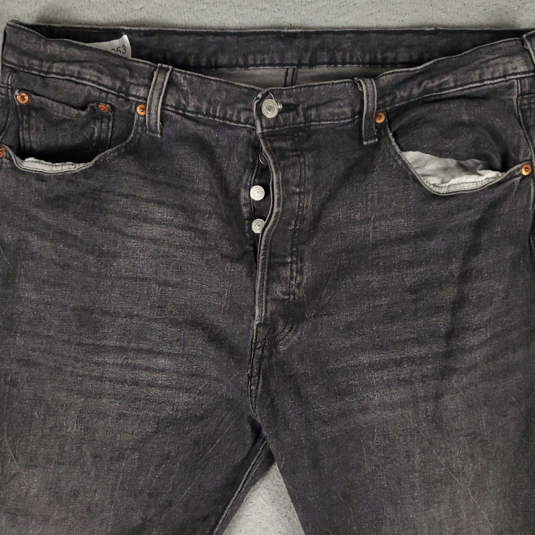 Levi's Levis 501 Jeans Mens Gray Straight Leg 40x30 Regular Fit Cotton Denim Pants Mens Size US 40 / EU 56 - 2 Thumbnail