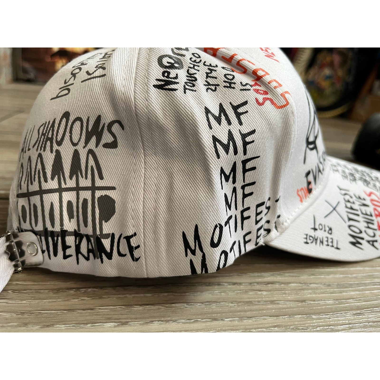 Punk and Yo Men white PUNK writing Graffiti Size ONE SIZE - 13 Thumbnail
