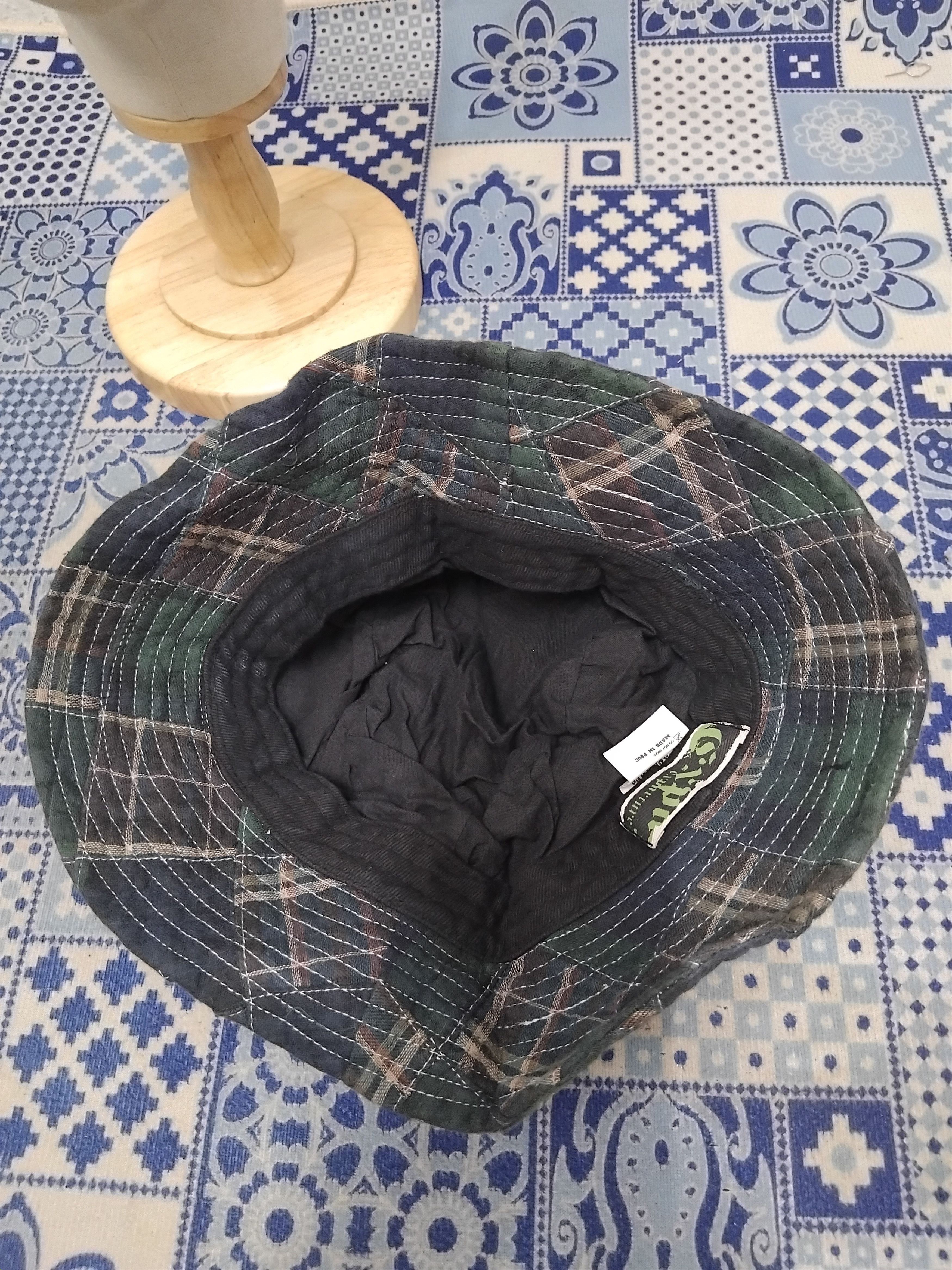 Japanese Brand 💥Exporture patchwork Japanese inspired green hat Size ONE SIZE - 3 Thumbnail