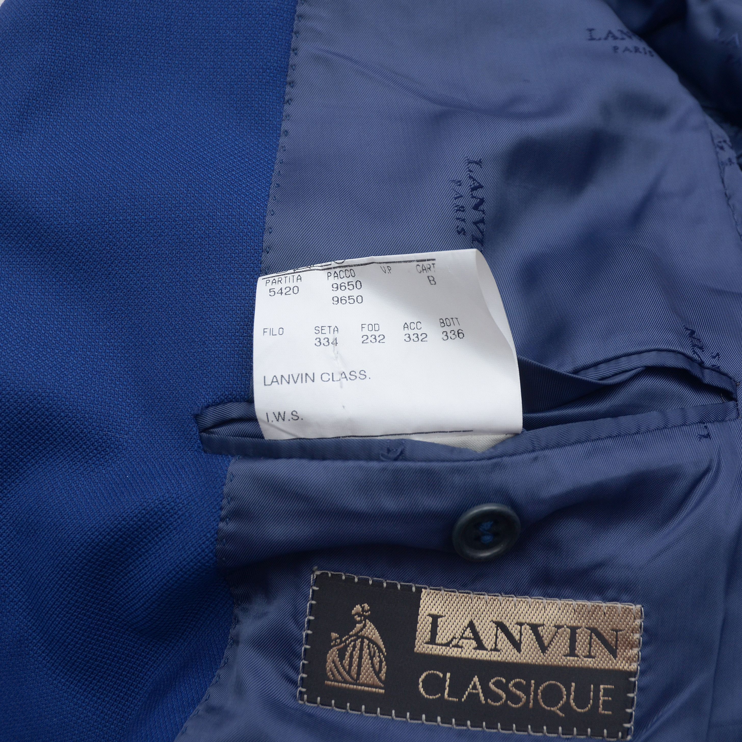 Lanvin Luxury Lanvin Blue Blazer Wool 2 button 56R Made in Italy Size 46R - 10 Thumbnail