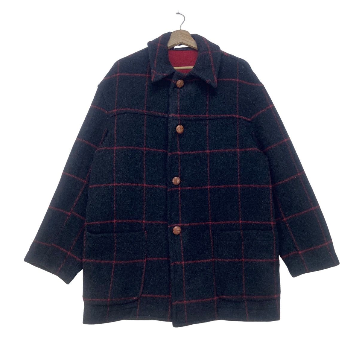 Original Montgomery Made in England Montgomery Checkered Wool Heavy Coat Size US M / EU 48-50 / 2 - 2 Thumbnail