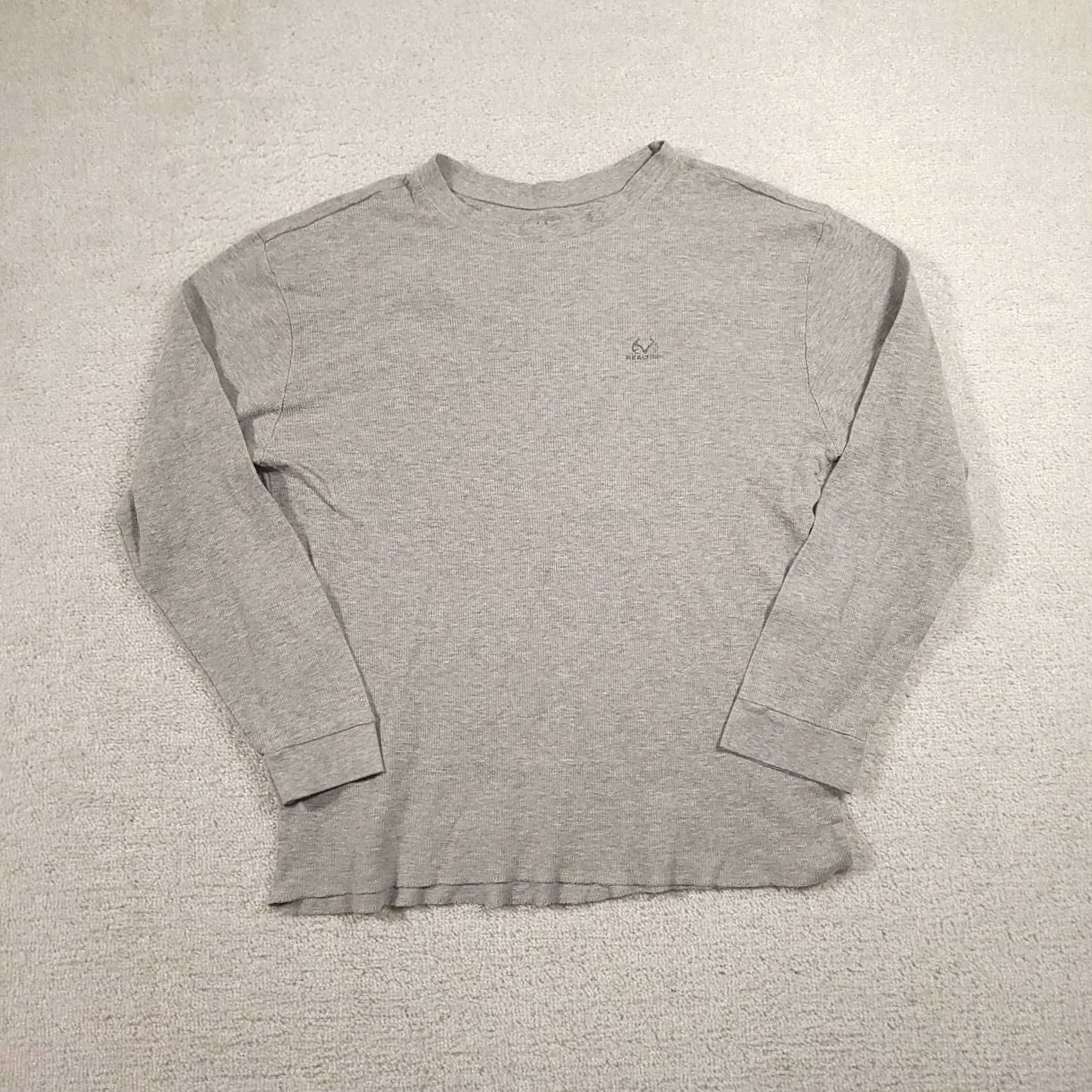 Realtree Realtree Shirt Mens XL Gray Thermal Waffle Knit Long Sleeve Crewneck Size US XL / EU 56 / 4 - 2 Thumbnail
