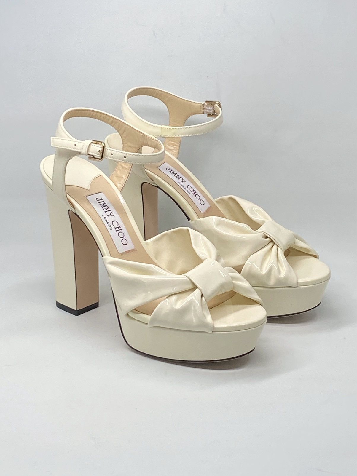 Jimmy Choo Jimmy Choo Patent Leather Ankle-Strap Platform Sandals Size US 8 / IT 38 - 1 Thumbnail