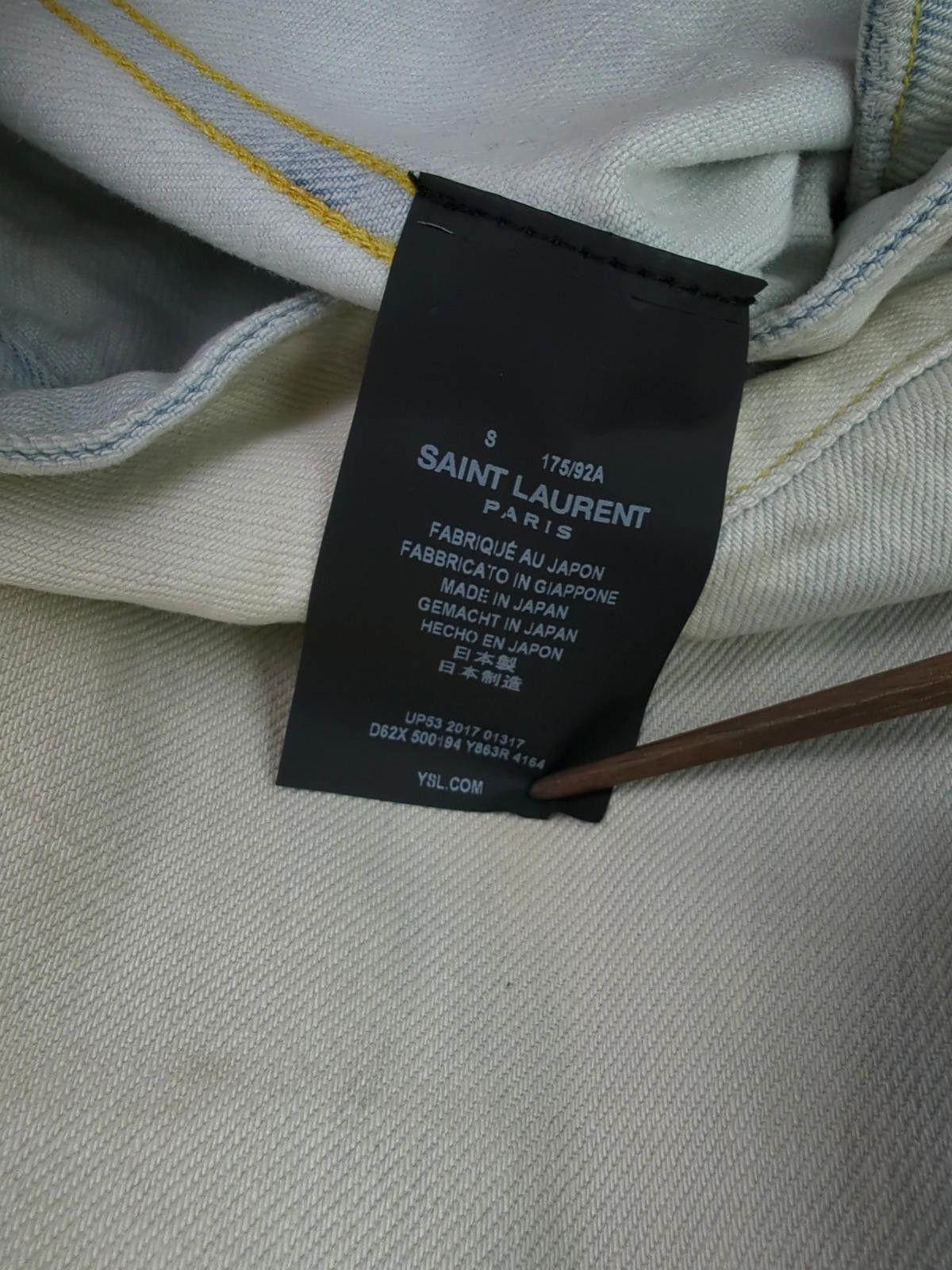 Saint Laurent Paris NWT SS18 SLP Sz S Blue Denim Trucker Jacket Light Wash Size US S / EU 44-46 / 1 - 11 Thumbnail