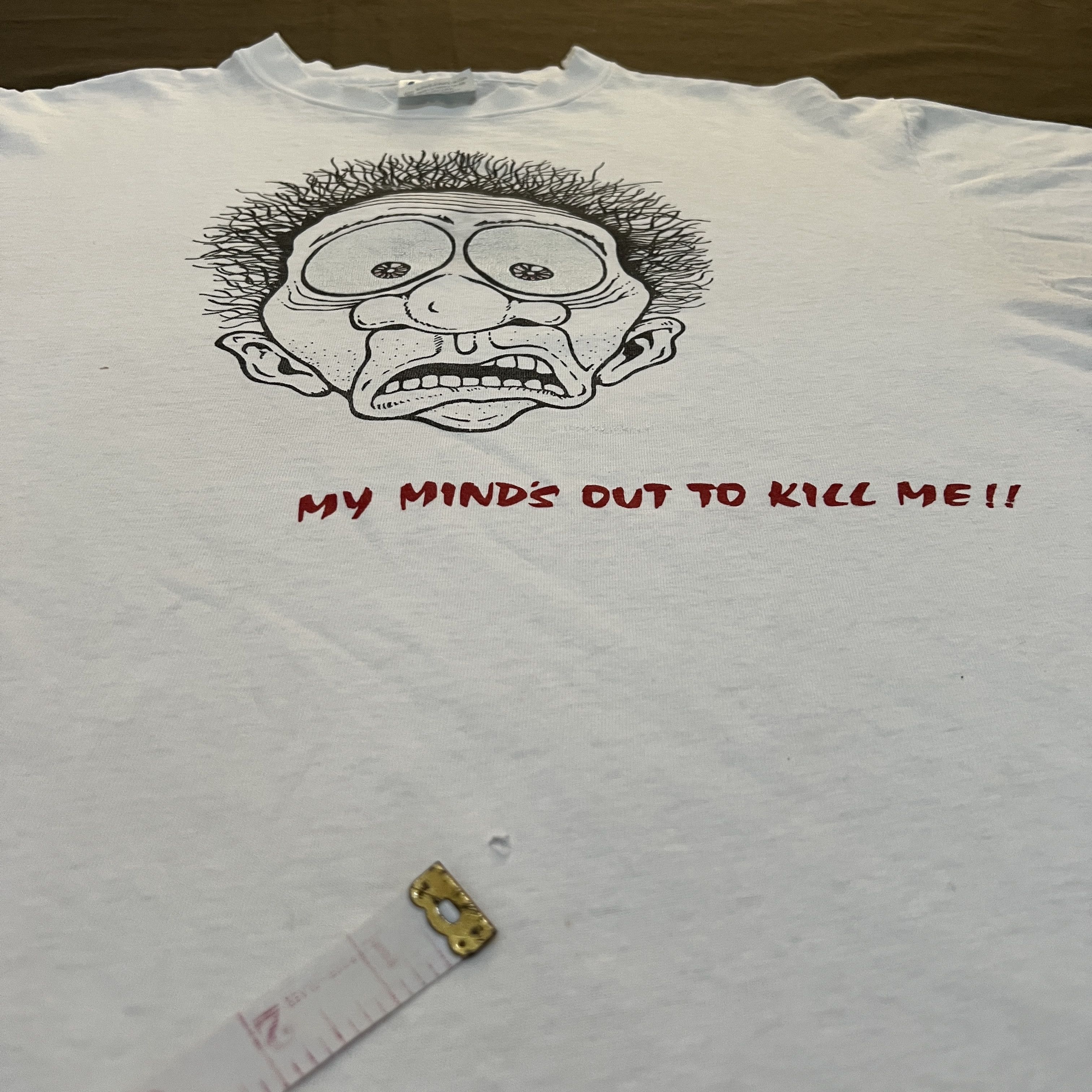 Vintage Vintage 90s My minds out to kill me quote Humor Funny Tee Size US L / EU 52-54 / 3 - 4 Thumbnail