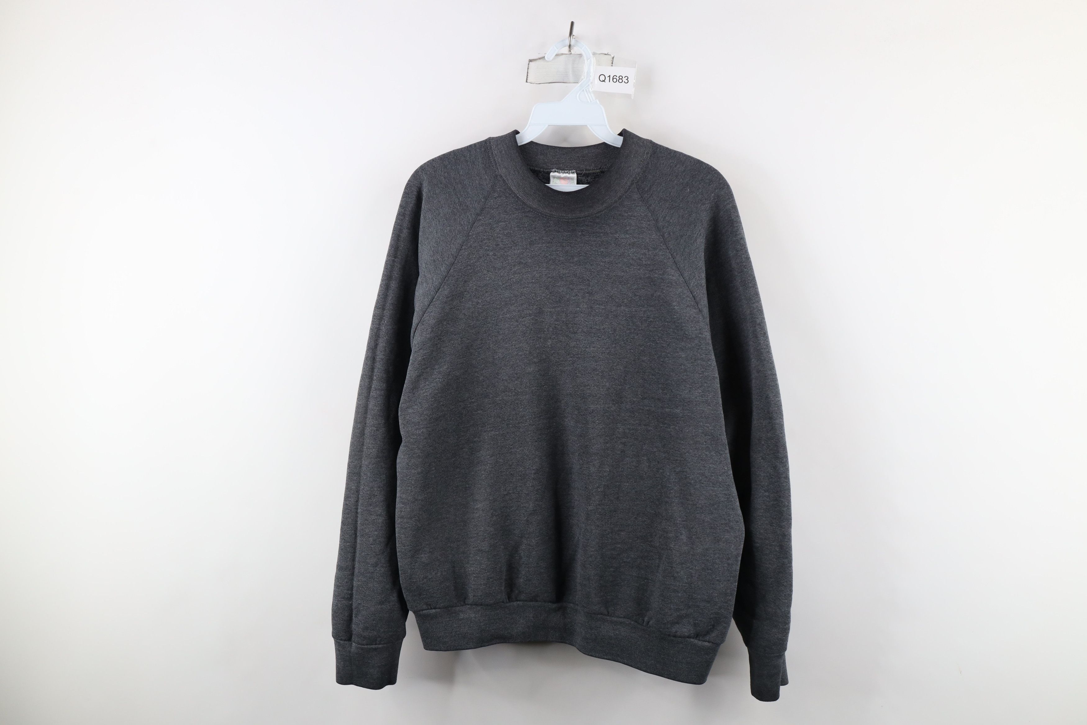 Vintage Vintage 90s Streetwear Crewneck Sweatshirt Heather Gray USA Size L / US 10 / IT 46 - 1 Thumbnail