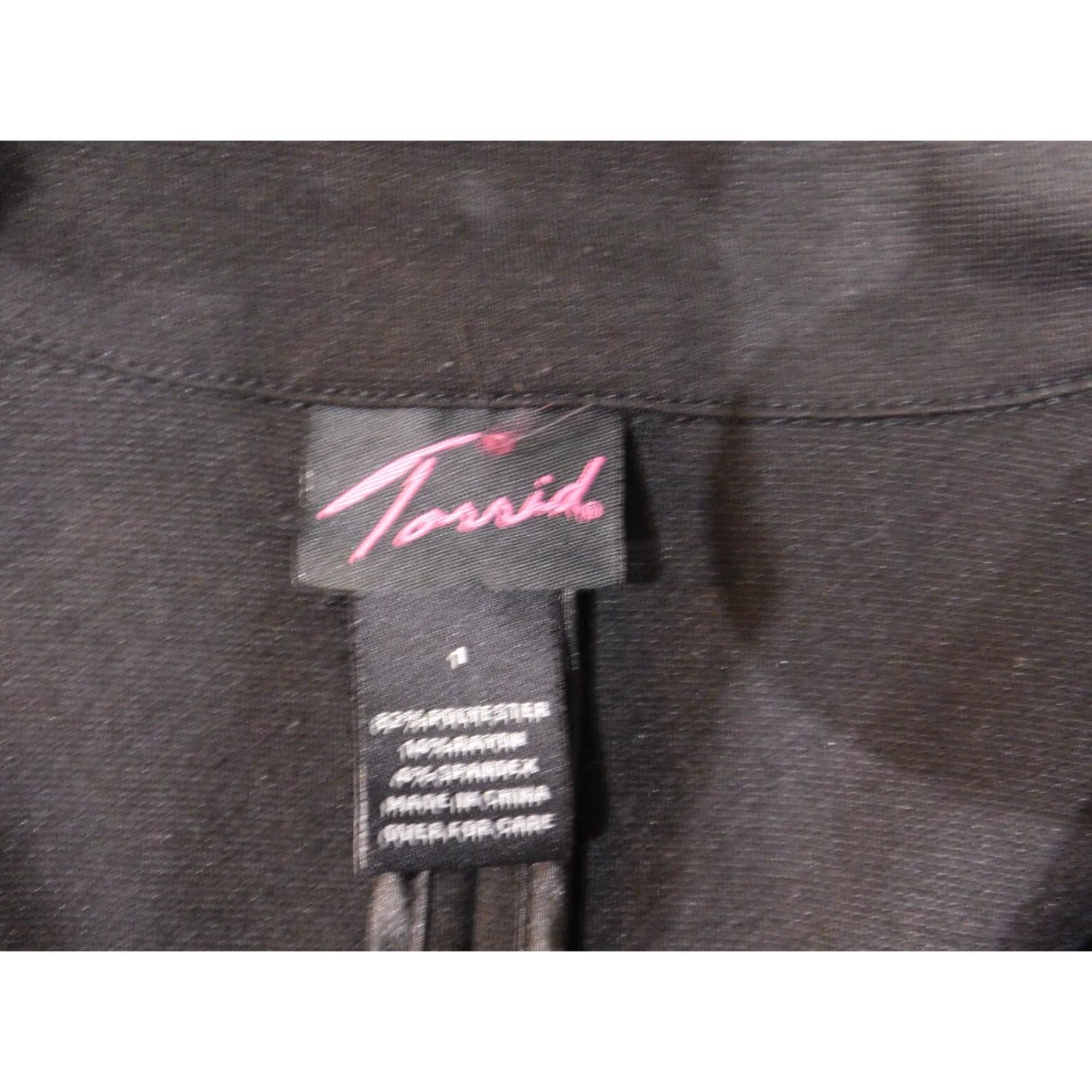 Torrid Torrid Blazer Jacket 1X Black Polyester Stretch Tweed Button Long Sleeve Women Regular Plus Size Fall Winter Casual Dressy Size XL / US 12-14 / IT 48-50 - 4 Thumbnail