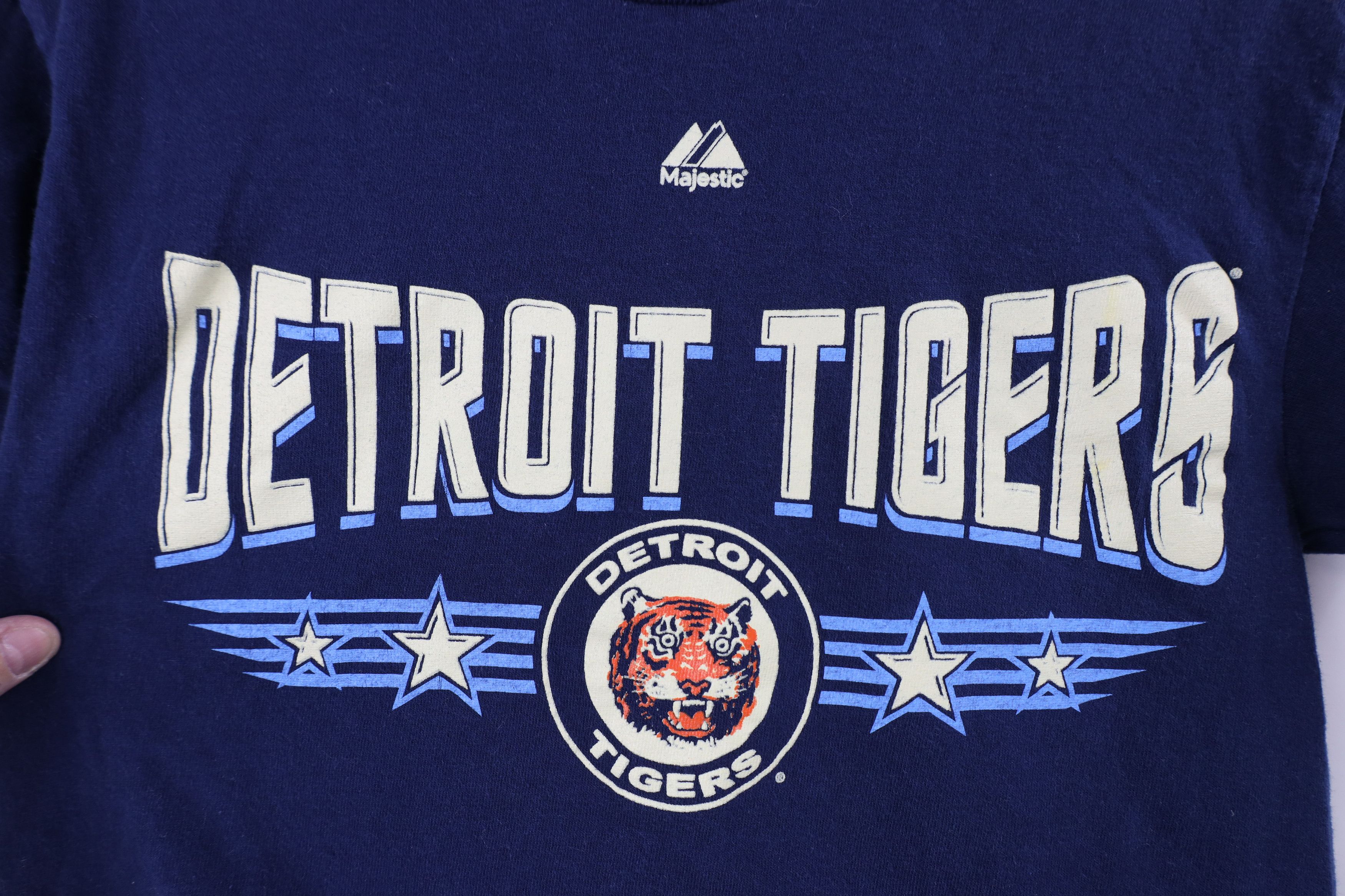 Majestic × Vintage Retro Majestic Spell Detroit Tigers Baseball T-Shirt Blue Size US XS / EU 42 / 0 - 4 Thumbnail