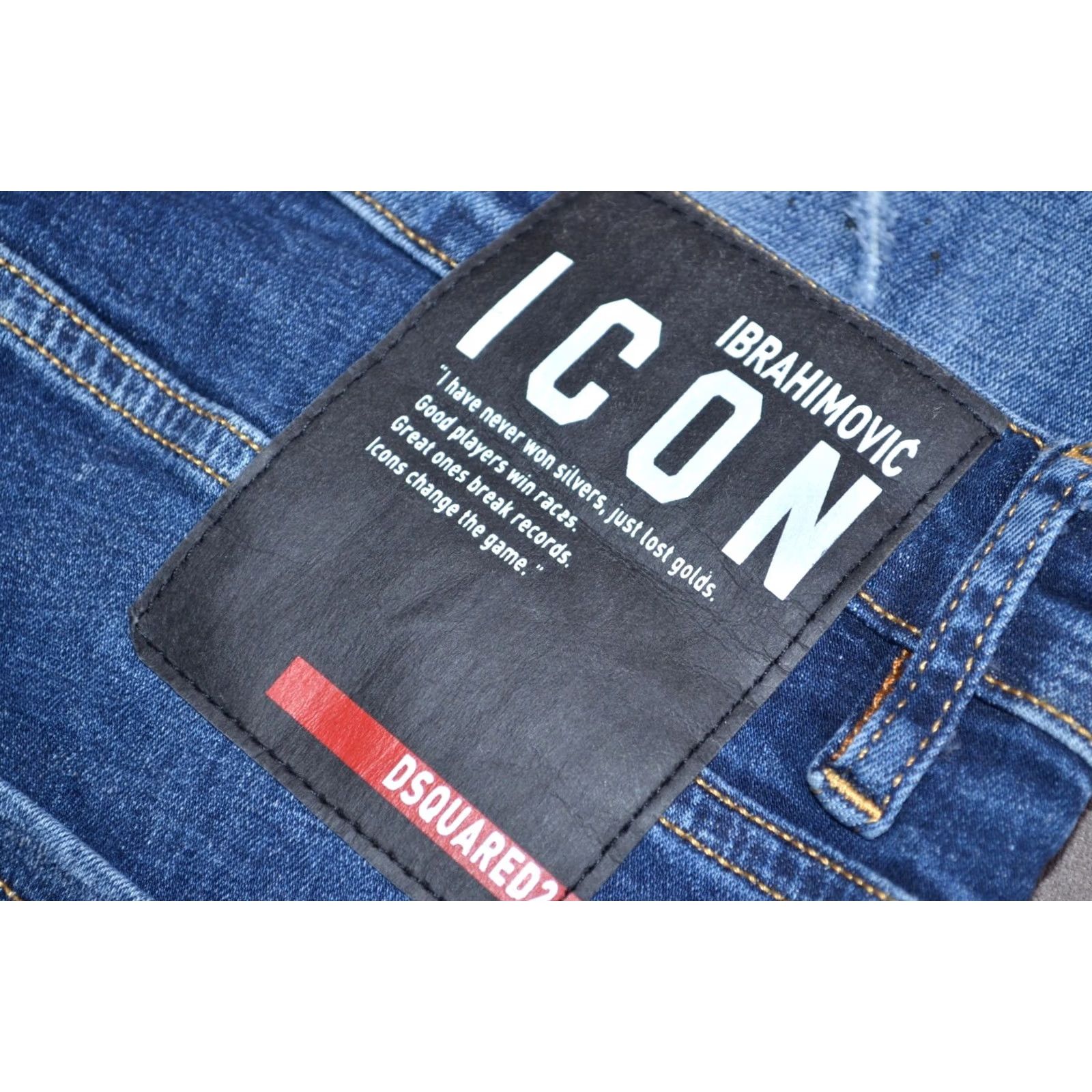Dsquared2 DSQUARED2 Ibrahimovic Icon Jeans Denim Blue Distressed Size 50 Men Jeans Slim Regular 34in Waist 32in Inseam 82cm Rise 10-12in 50 XS? Size US 34 / EU 50 - 7 Thumbnail