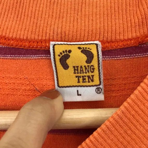 Hang Ten Vtg 80’ HANG TEN SURFING Striped Yellow Tag Orange Tee Shirt Size US M / EU 48-50 / 2 - 6 Thumbnail
