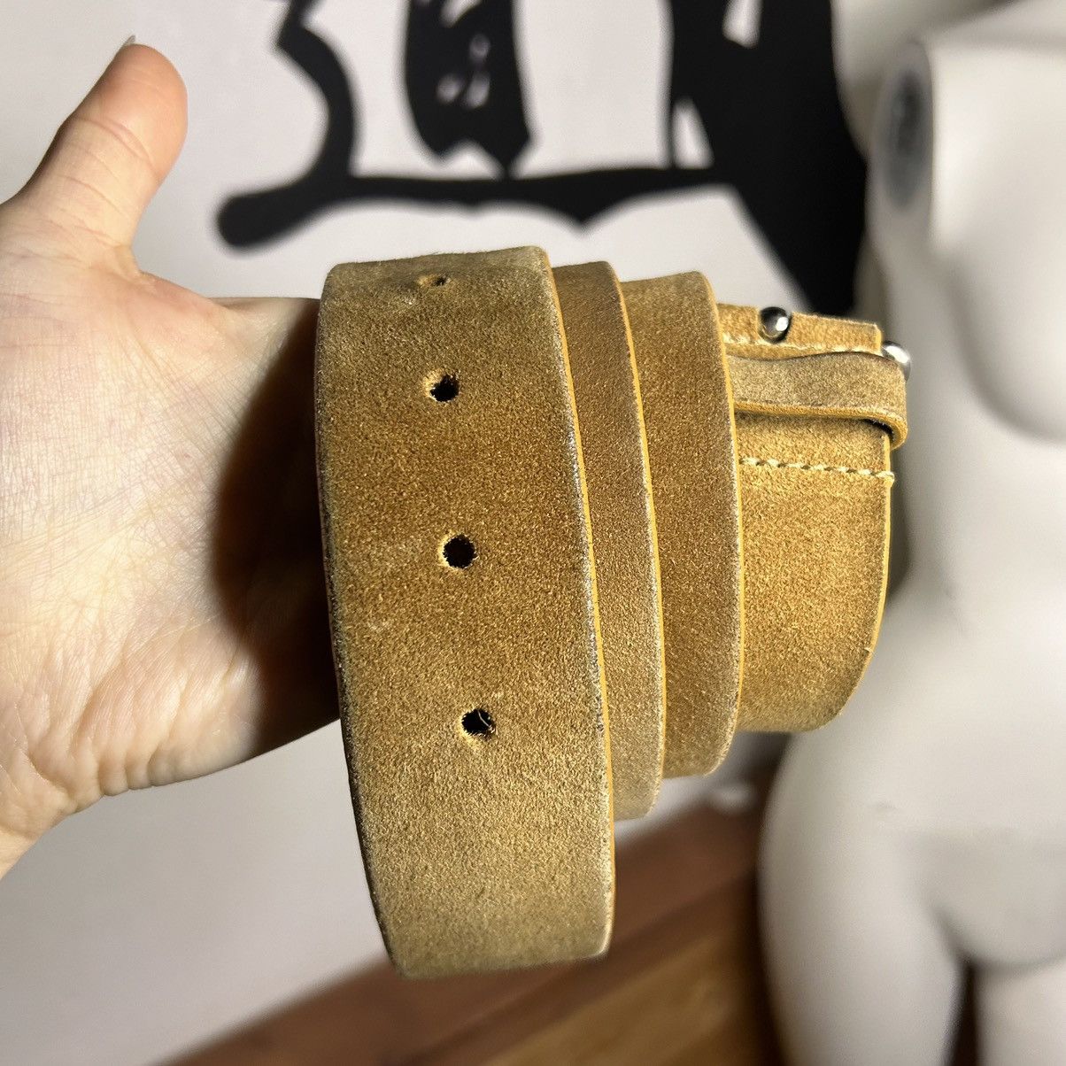 Japanese Brand × Vintage Vintage Suede Belt Size 32 - 5 Thumbnail
