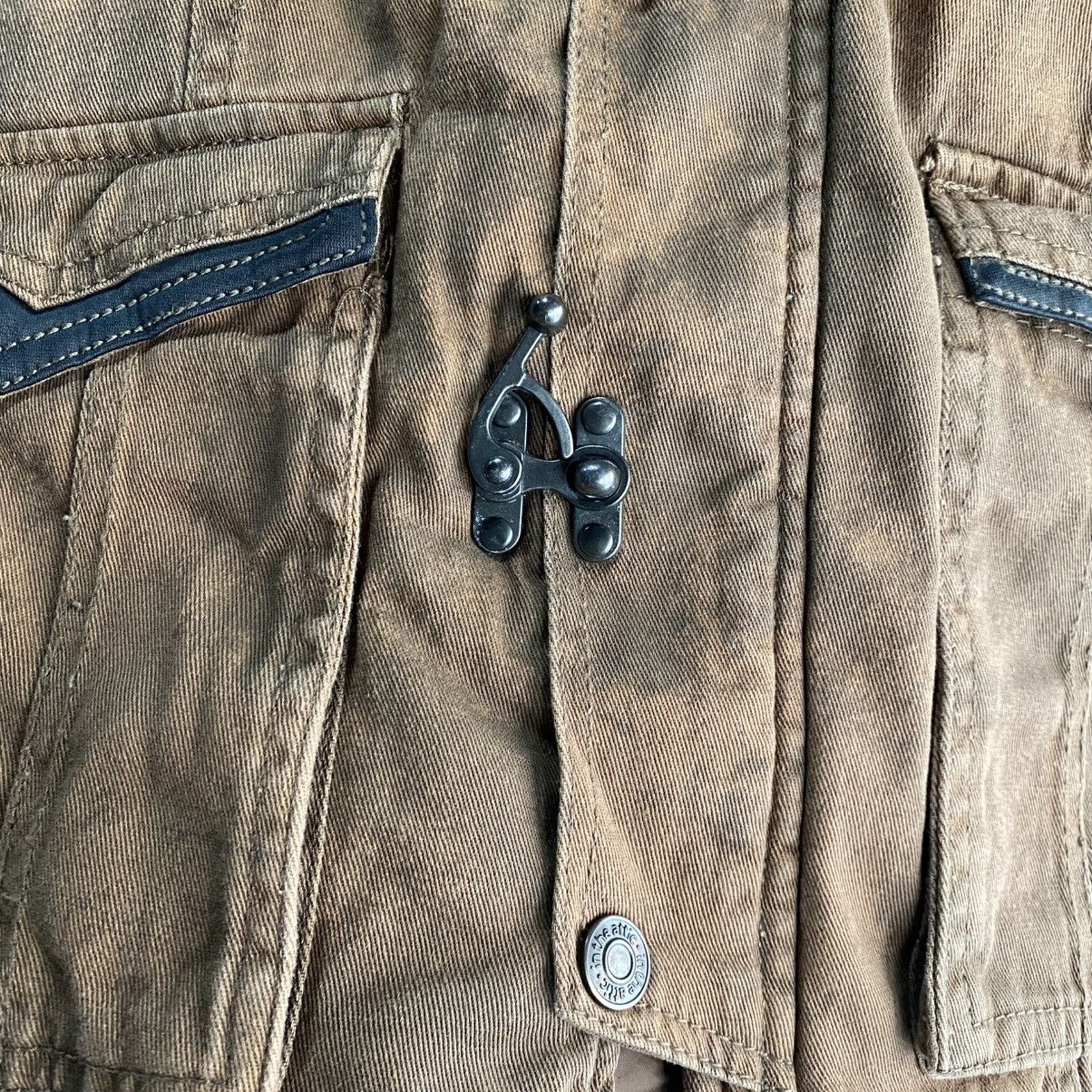 In The Attic In the Attic Brown Grunge Multi-Pocket Fur Hoodie Jacket Size US M / EU 48-50 / 2 - 8 Thumbnail