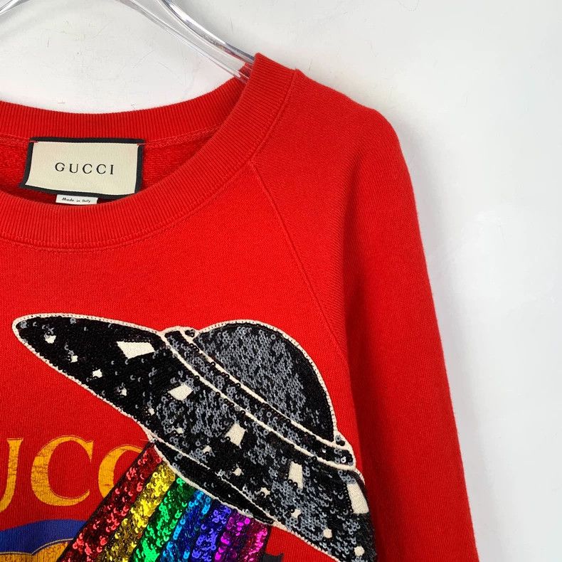 Gucci Gucci Red logo printed flying saucer sequin round-neck long Size US XS / EU 42 / 0 - 3 Thumbnail