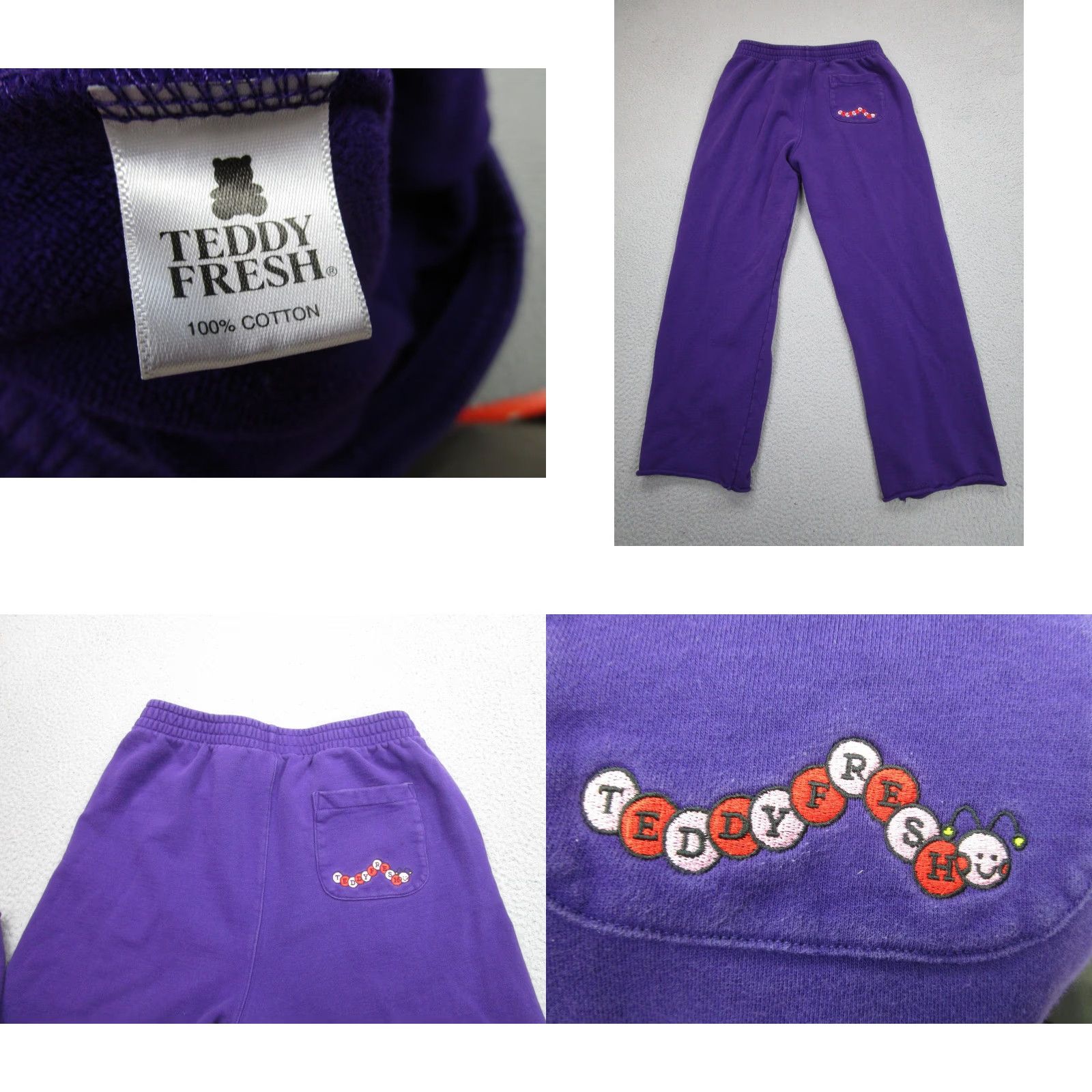 Teddy Fresh Teddy Fresh Sweatpants Mens XL Purple Fleece Pockets Drawstring Elastic Waist Size US 36 / EU 52 - 9 Thumbnail