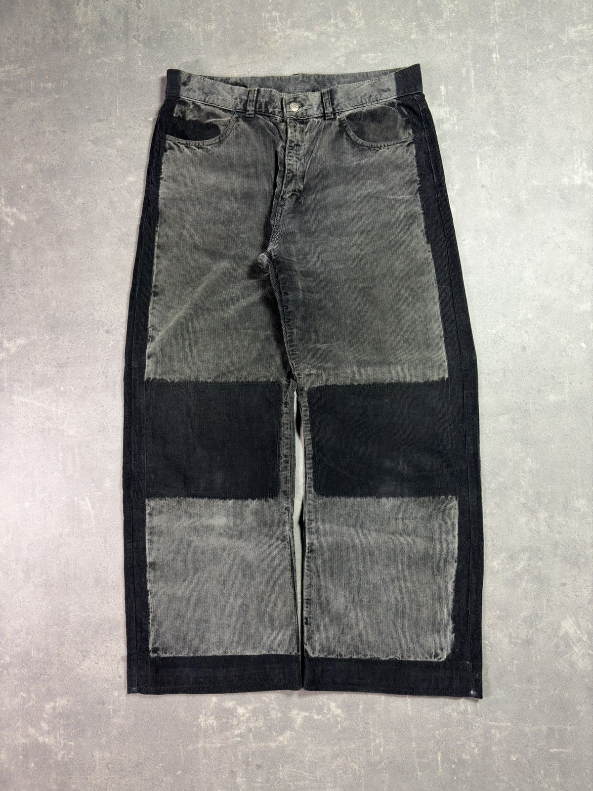 Jean Paul Gaultier Jean Paul Gaultier Corduroy Colorblock Sprayed Pants 36 Size US 36 / EU 52 - 1 Thumbnail
