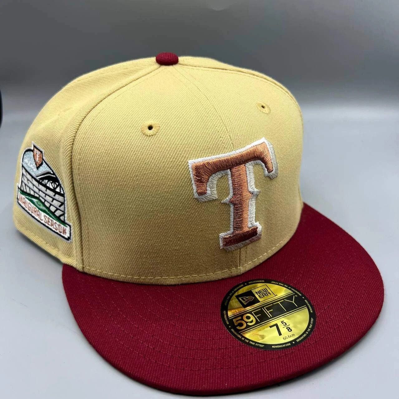 New Era Texas Ranger Hat Men 7 5/8 59Fifty New Era MLB Fitted Cap Size ONE SIZE - 1 Thumbnail