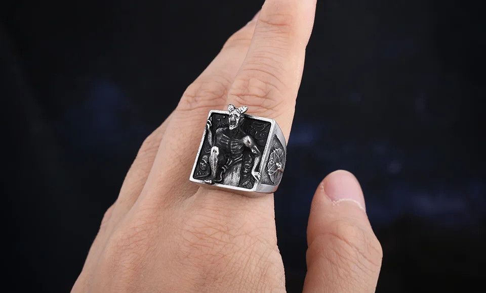 Jewelry Satanic Baphomet Goat Ring | Grailed