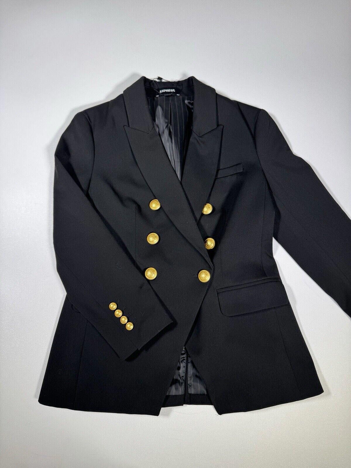 Express EXPRESS SOFT SLEEK casual jacket NOVELTY BUTTON BLAZER SZ 6 Size M / US 6-8 / IT 42-44 - 11 Thumbnail