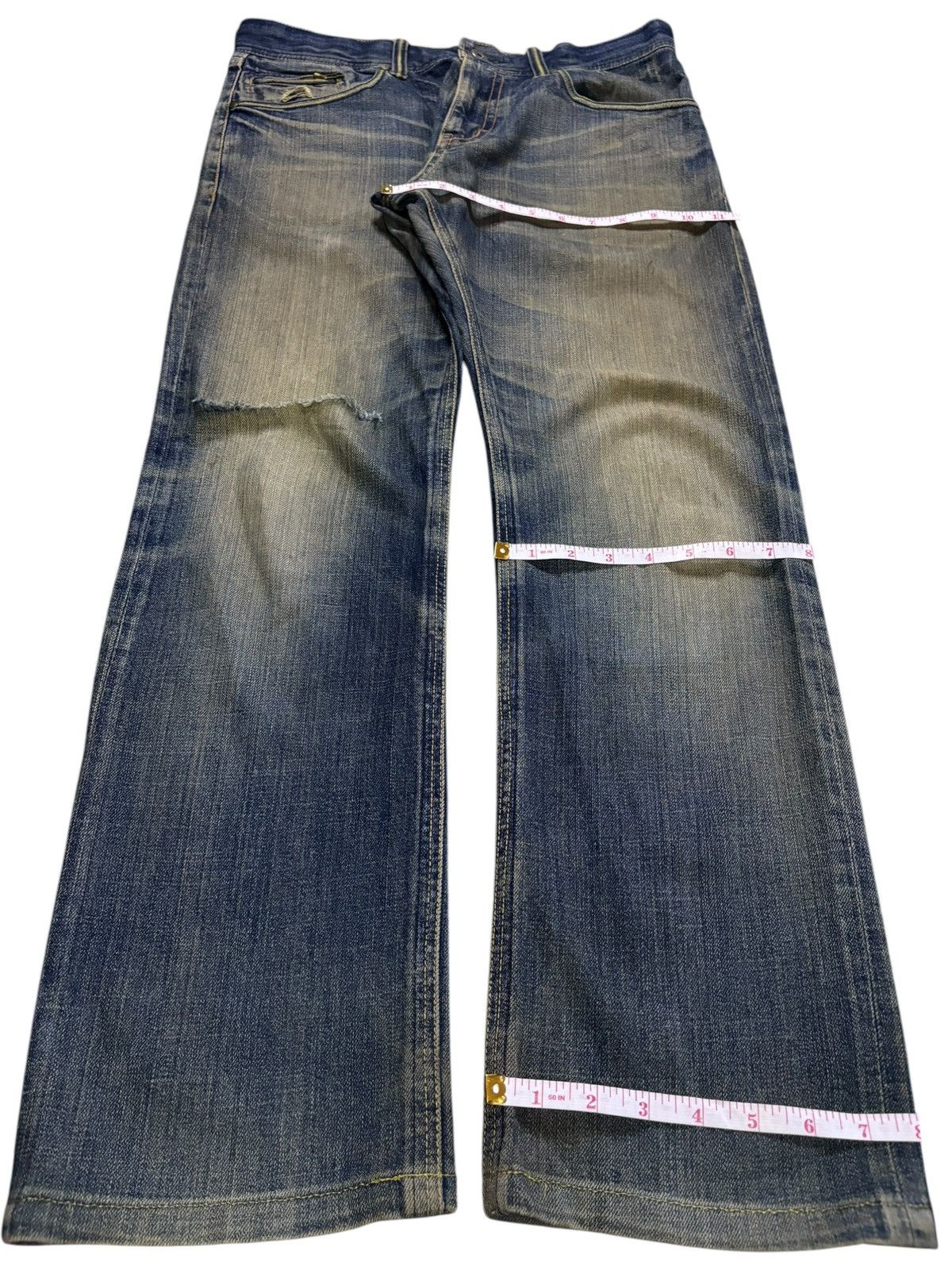 Japanese Brand Vintage Japanese Brand Mud Wash Distressed Loose Jeans Size US 32 / EU 48 - 14 Thumbnail