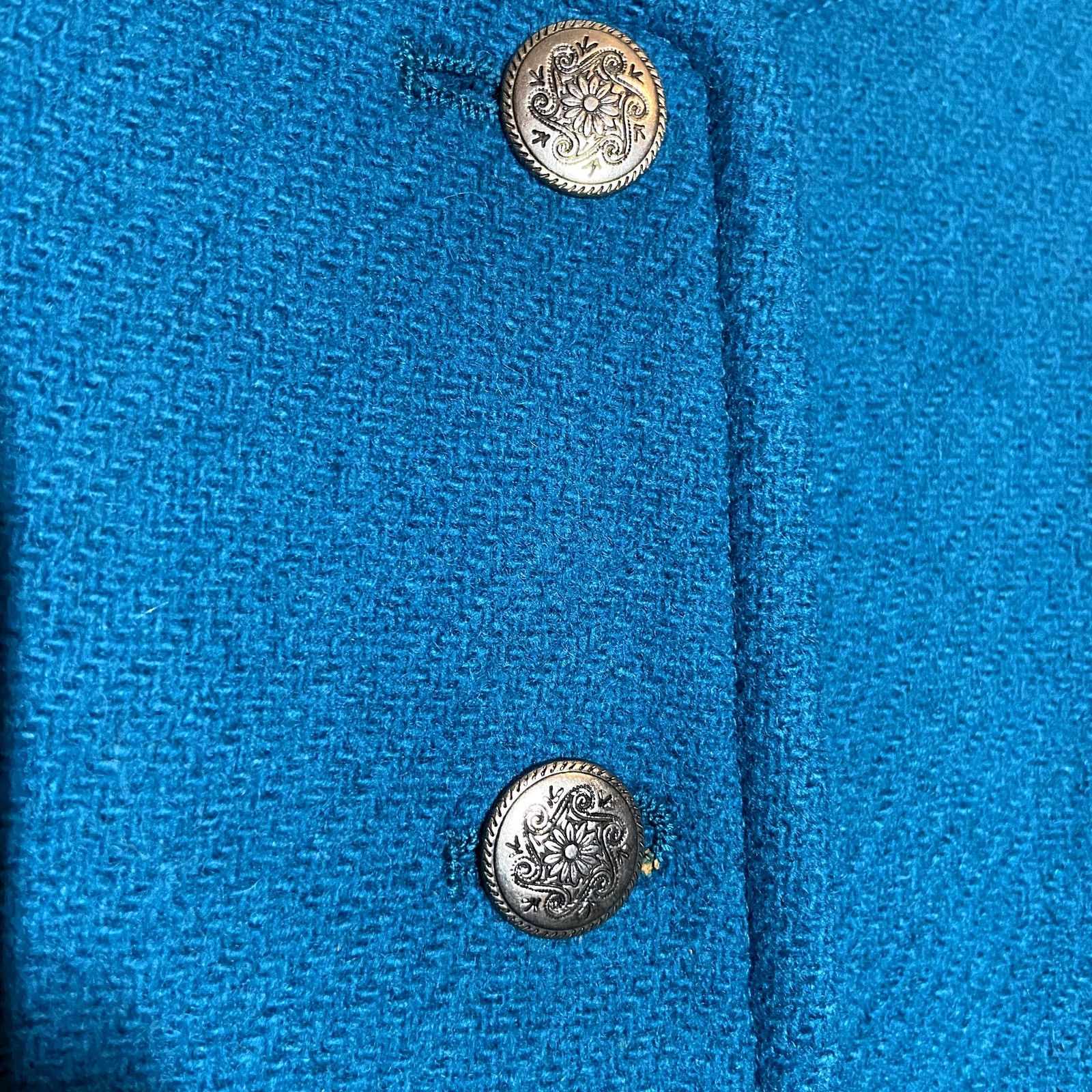 Pendleton Pendleton Vintage 1950s 100% Virgin Wool Blazer Cropped Teal Size M / US 6-8 / IT 42-44 - 3 Thumbnail