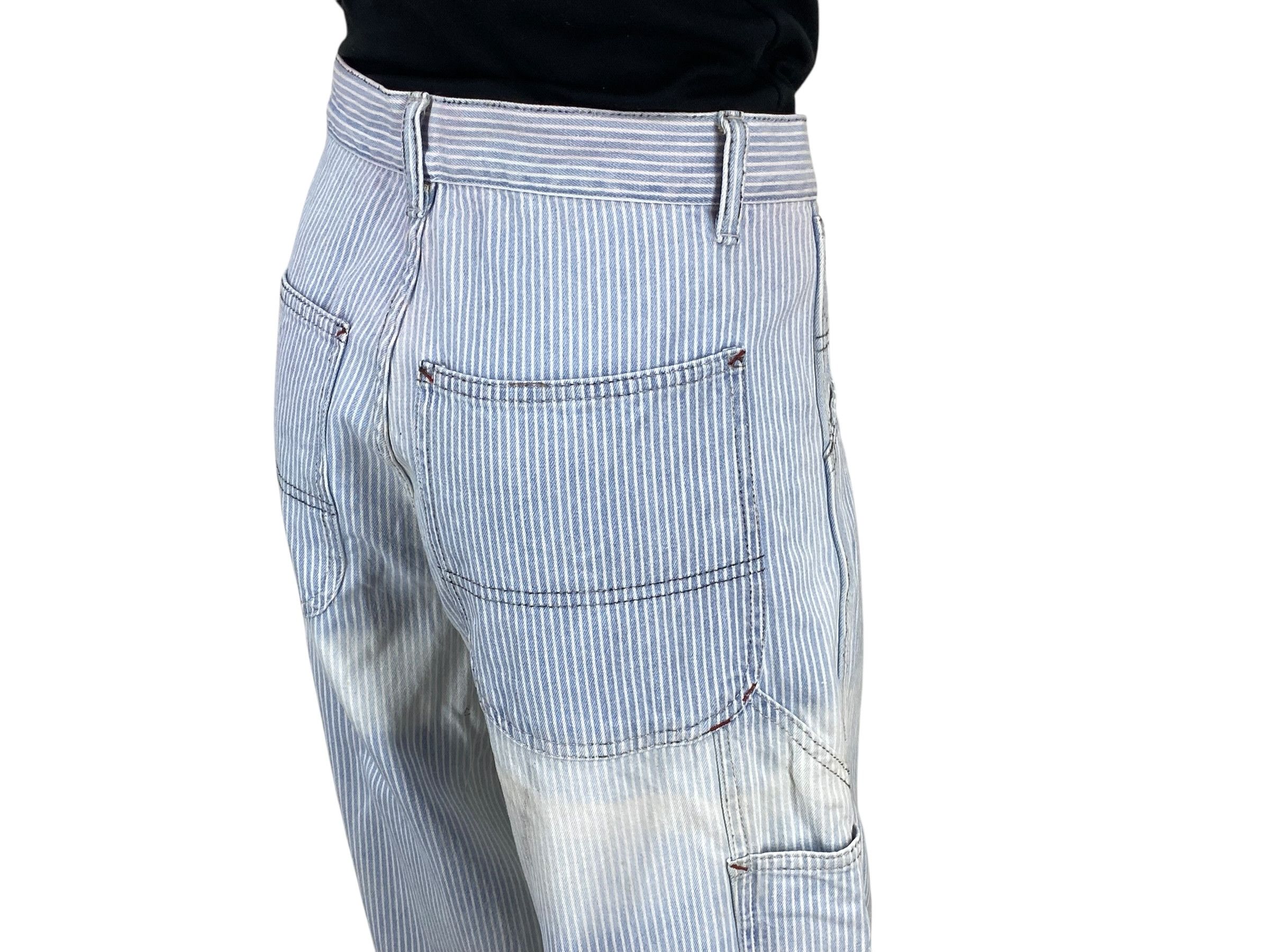 Japanese Brand Vale Carpenter Jeans Stripes Hickory Jeans Size US 30 / EU 46 - 7 Thumbnail