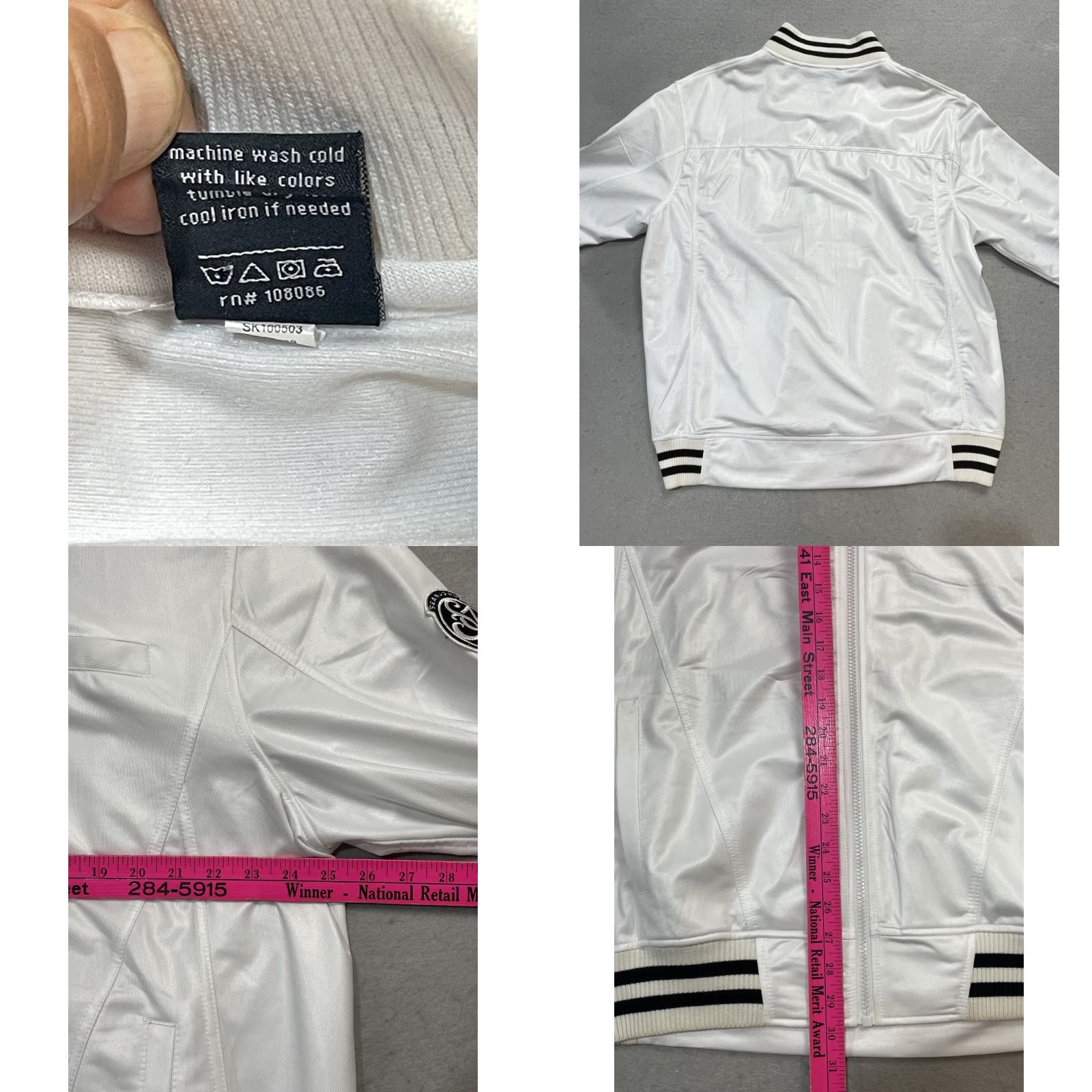 Sean John Sean John Jacket White Full Zip Long Sleeve XXL