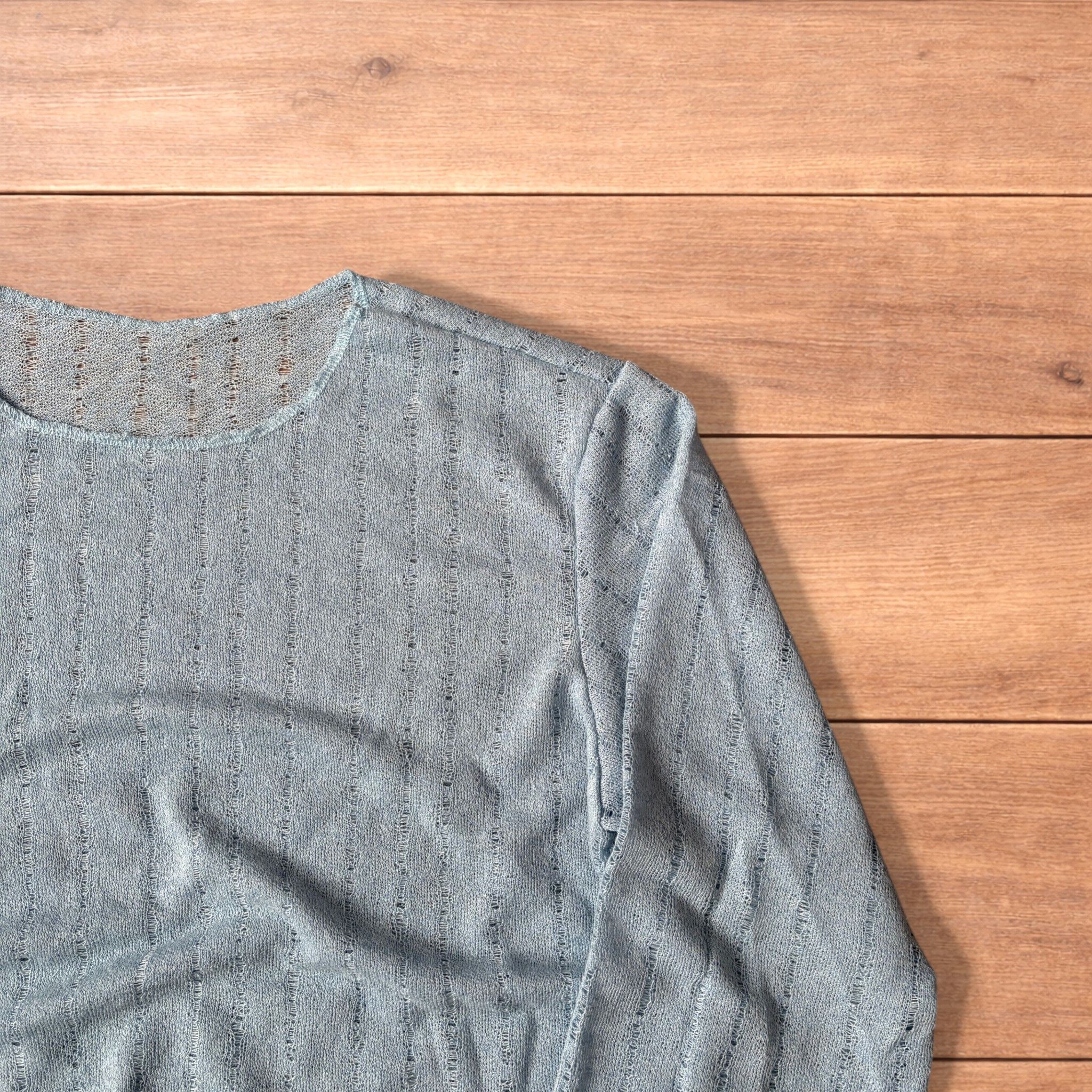 Japanese Brand Surfer style baggy long sleeve knit top shirt in light blue. Size US M / EU 48-50 / 2 - 4 Thumbnail