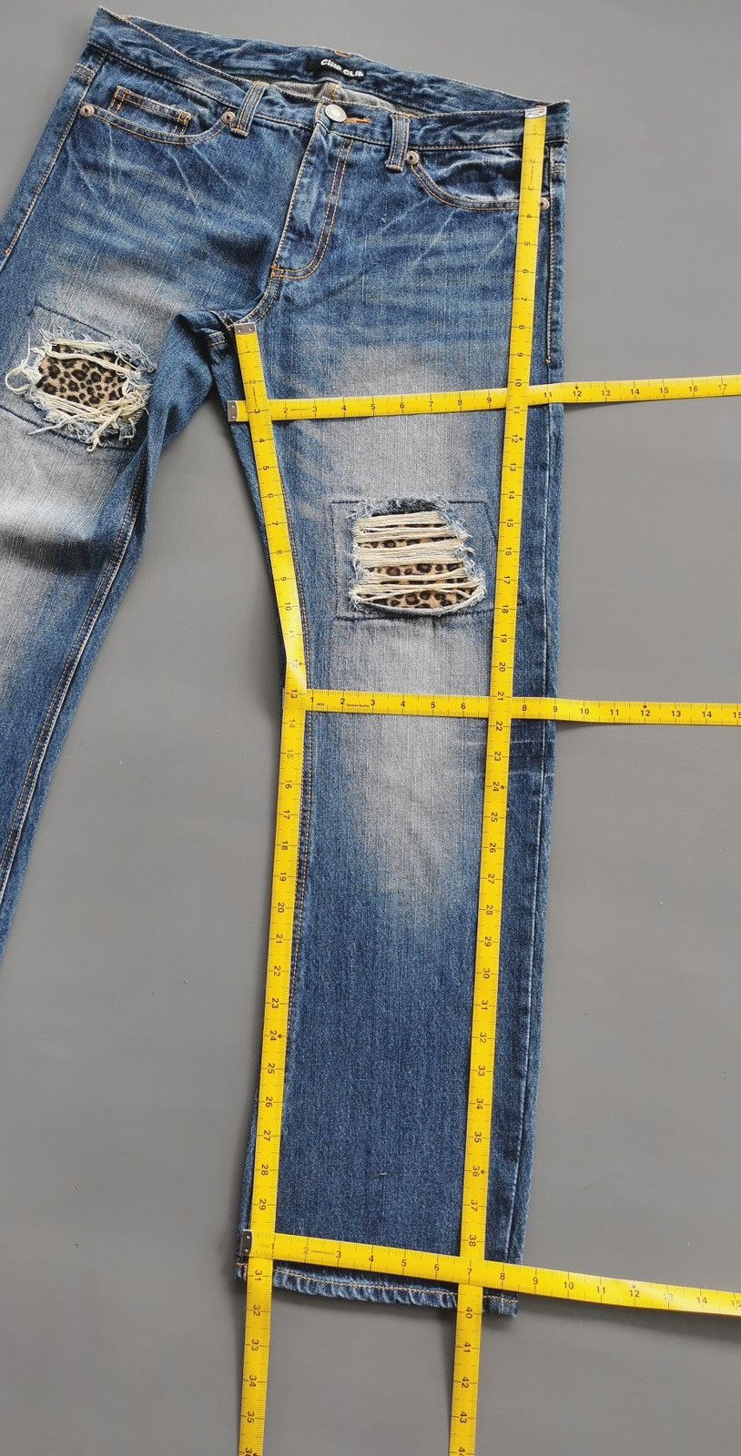 Japanese Brand Chip Clip Japan CPST Leopard Distressed Patchwork Denim Jean Size US 34 / EU 50 - 12 Thumbnail