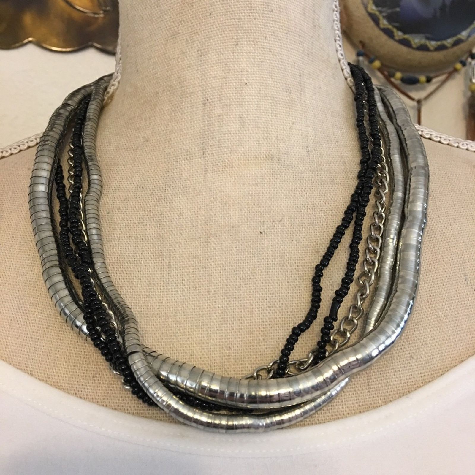 Jewelry Multi strand bead ~ bead cap chain strand necklace Size ONE SIZE - 1 Thumbnail