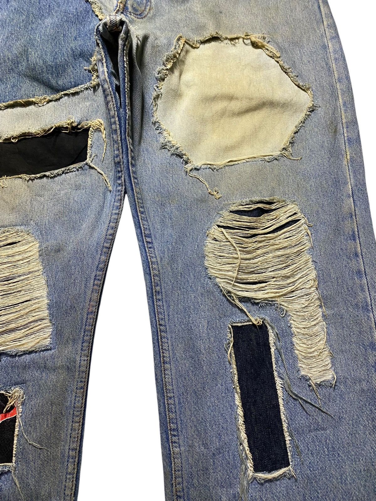 Levi's Vintage Clothing Levis 501 80’s Grunge Patches Style Distressed Jeans Size US 36 / EU 52 - 8 Thumbnail