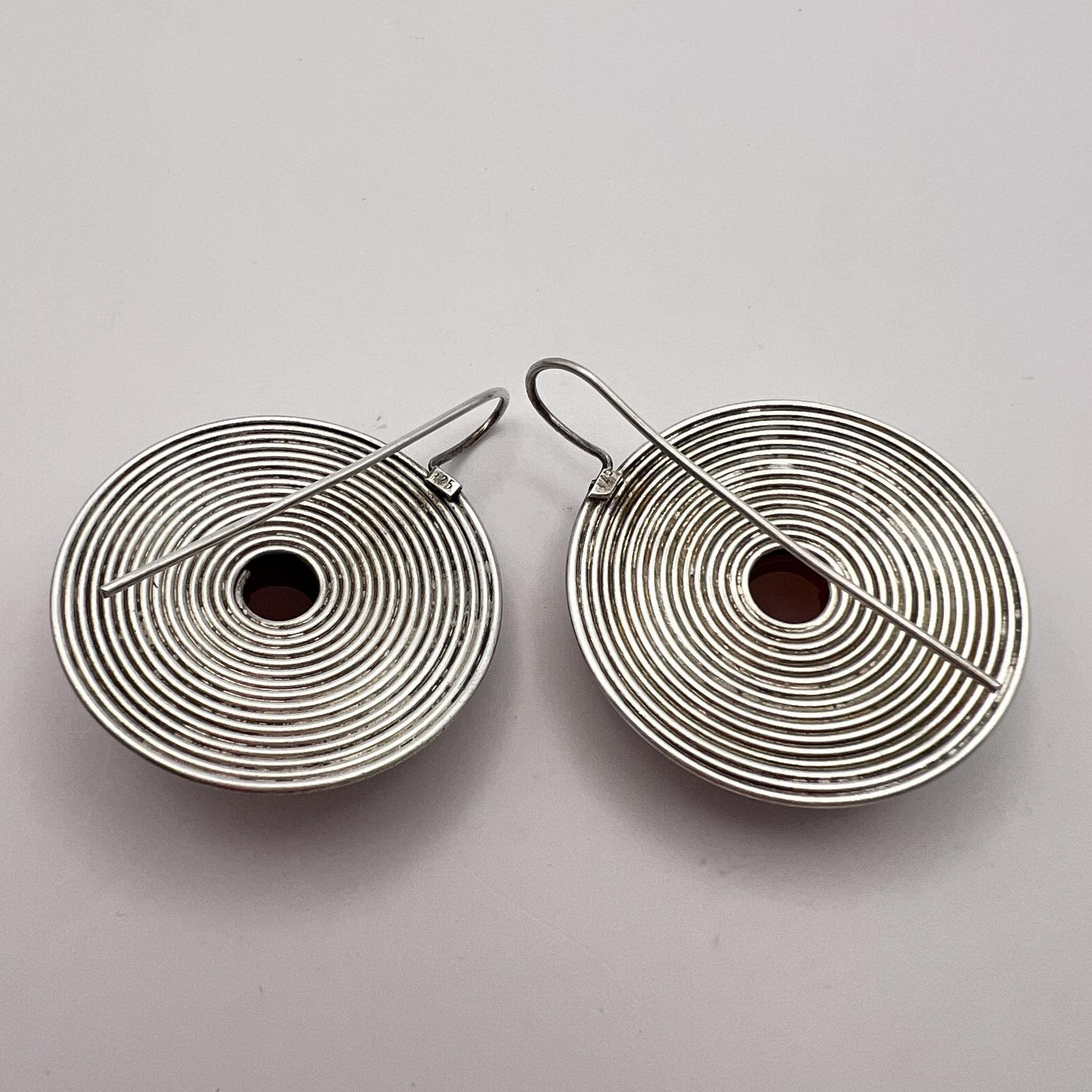 Sterling Silver Vintage Sterling Silver 925 Stud Earrings Cornelian Stone Size ONE SIZE - 5 Thumbnail
