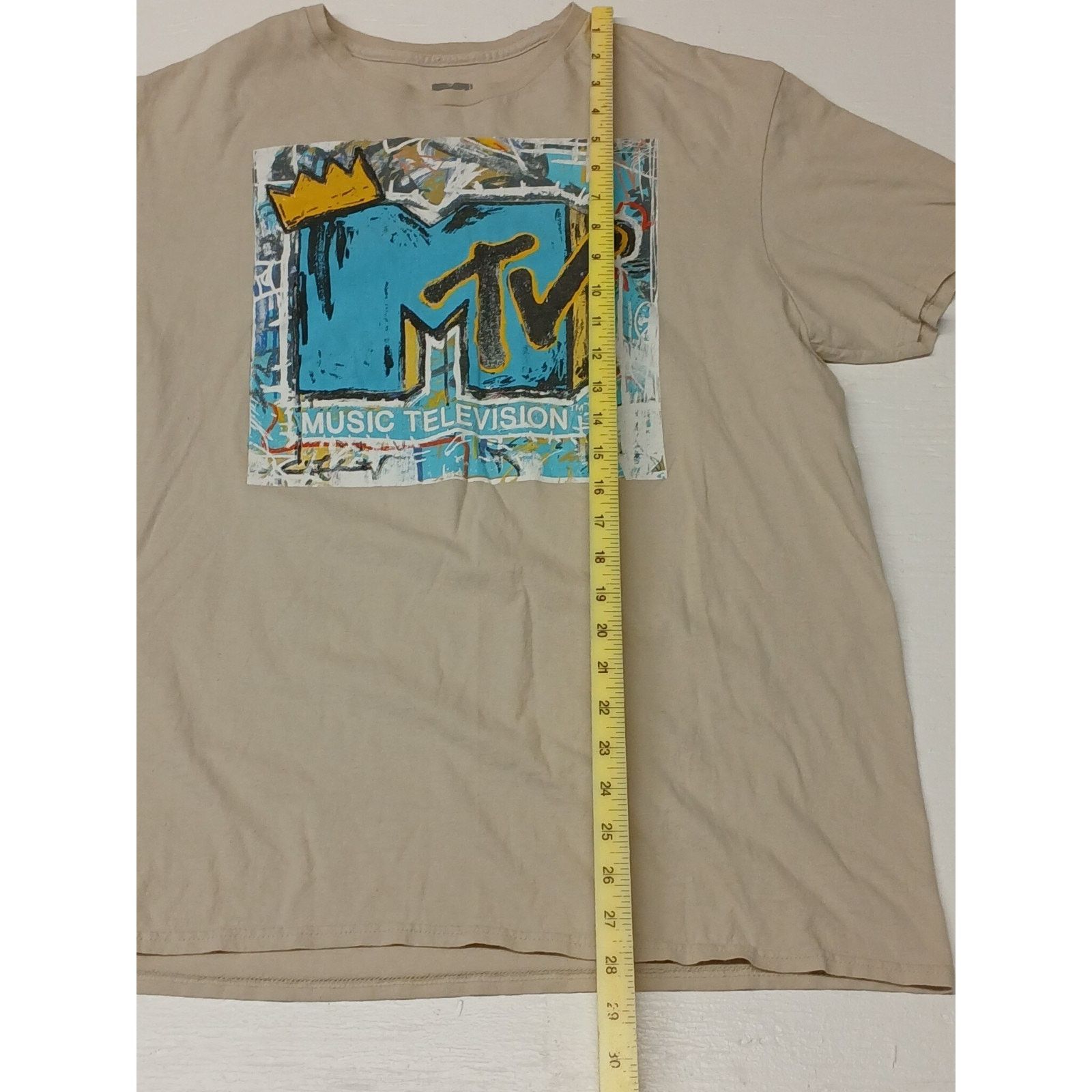 Mtv MTV Beige (XL) Cotton Dress Casual Vintage Style Tshirt Size US XL / EU 56 / 4 - 2 Thumbnail