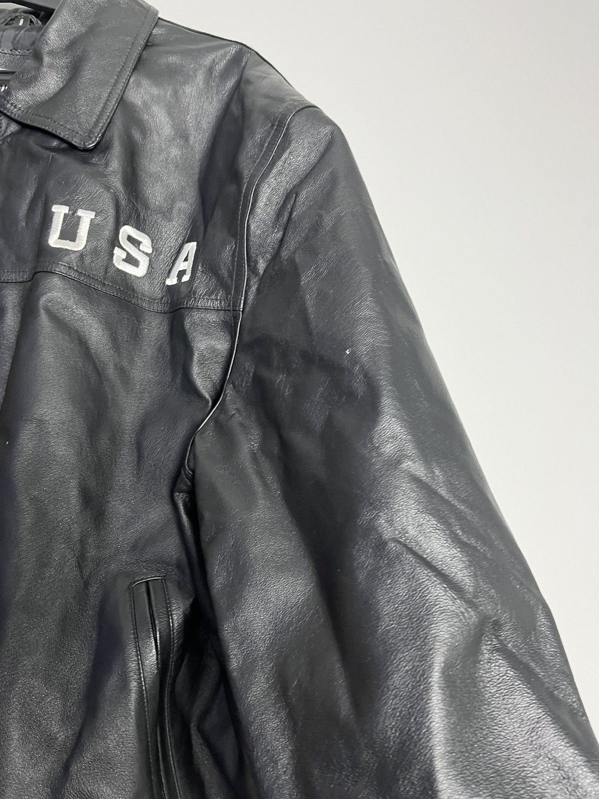 Vintage Leather Jacket Flag USA Vintage rare kanye west Size US XL / EU 56 / 4 - 13 Thumbnail