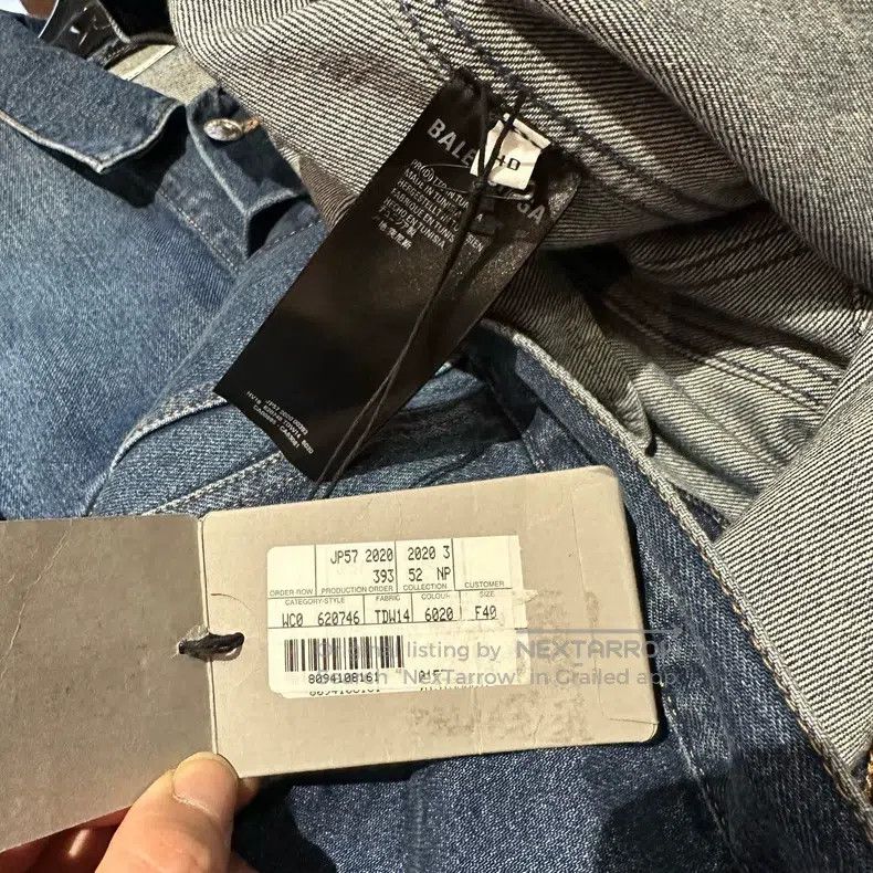 Balenciaga Balenciaga size 40 Blue Front and Back Letter Denim Jacket Size L / US 10 / IT 46 - 6 Thumbnail