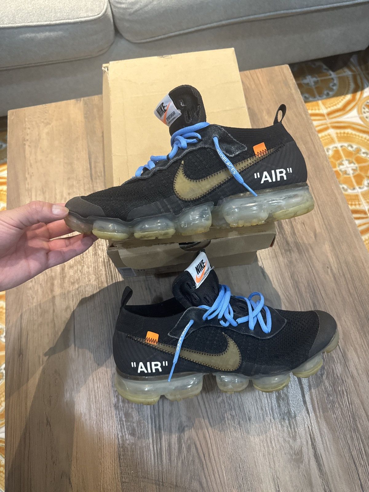 Nike × Off-White Nike Air VaporMax Off-White Black (2018) Size US 10 / EU 43 - 1 Thumbnail