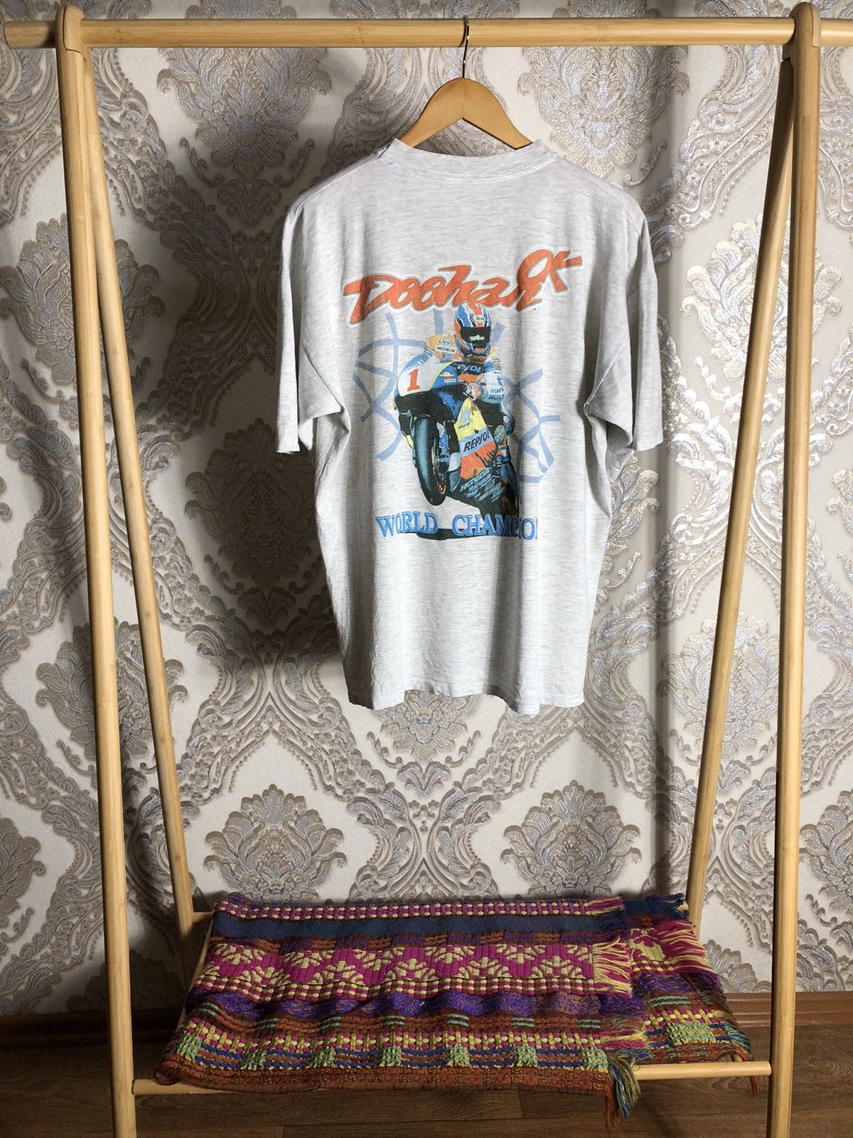 NASCAR VINTAGE MICK DOOHAN HONDA MOTORCYCLE RACING RETRO TEE 90s Size US XL / EU 56 / 4 - 1 Thumbnail