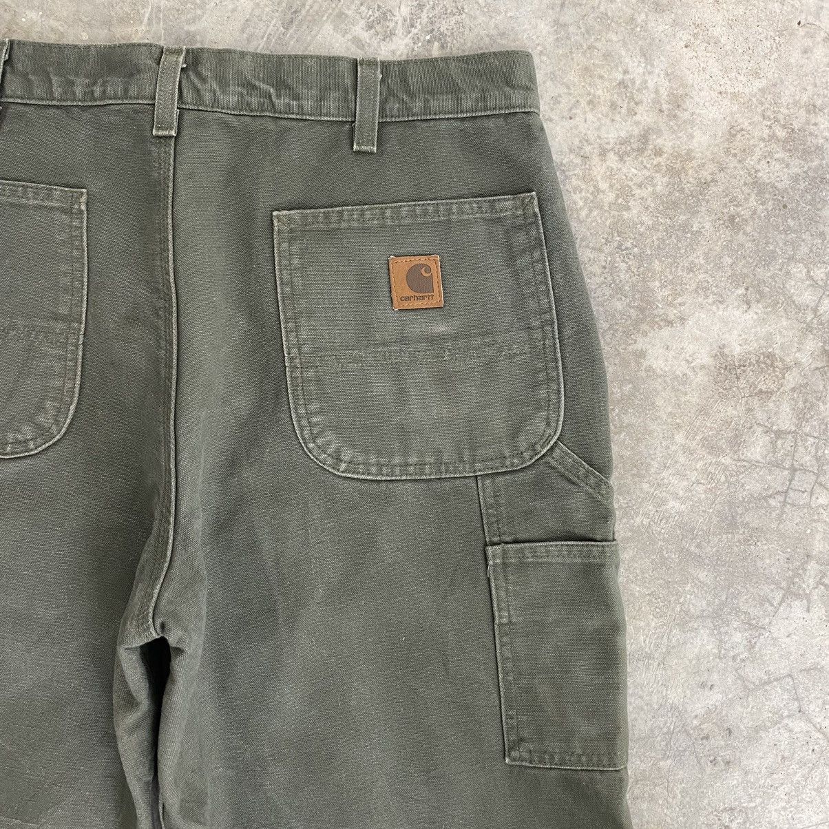 Carhartt VTG Carhartt Blanket Lined Moss Green Carpenter Work Pants Size US 34 / EU 50 - 16 Thumbnail