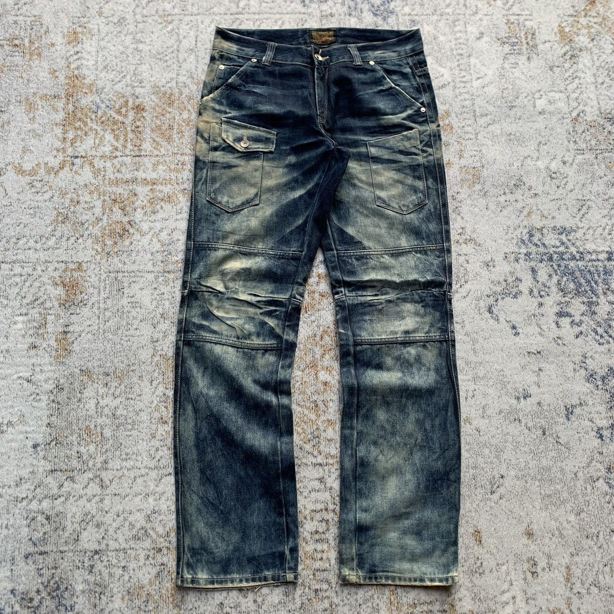 Japanese Brand 2000s Japanese Brand Pinball Mud Wash Multipocket Jeans Size US 34 / EU 50 - 1 Thumbnail