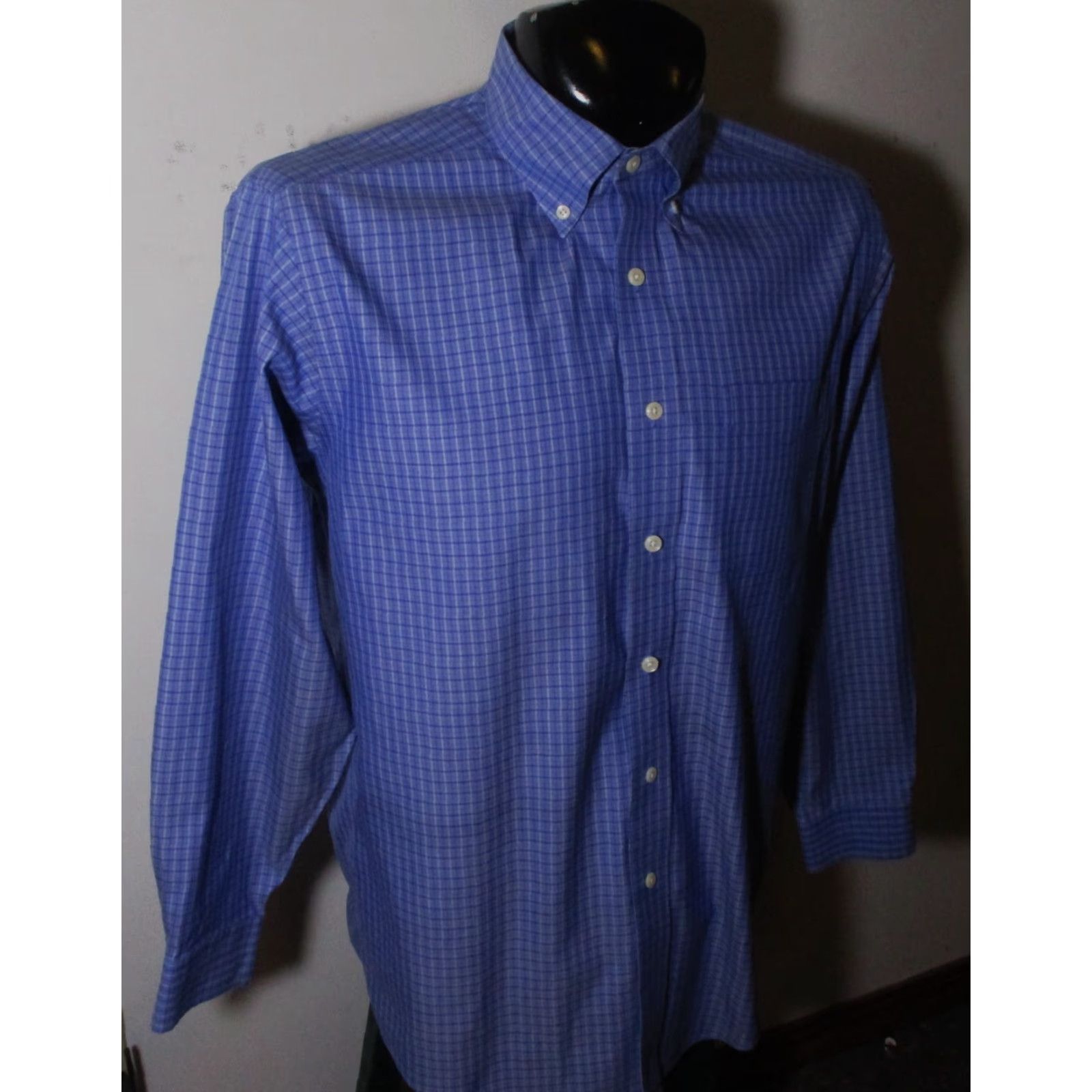 Vintage L.L. BEAN Blue Long Sleeve Oxford Dress Shirt Men's Size 15.5/33 Size 42R - 3 Thumbnail